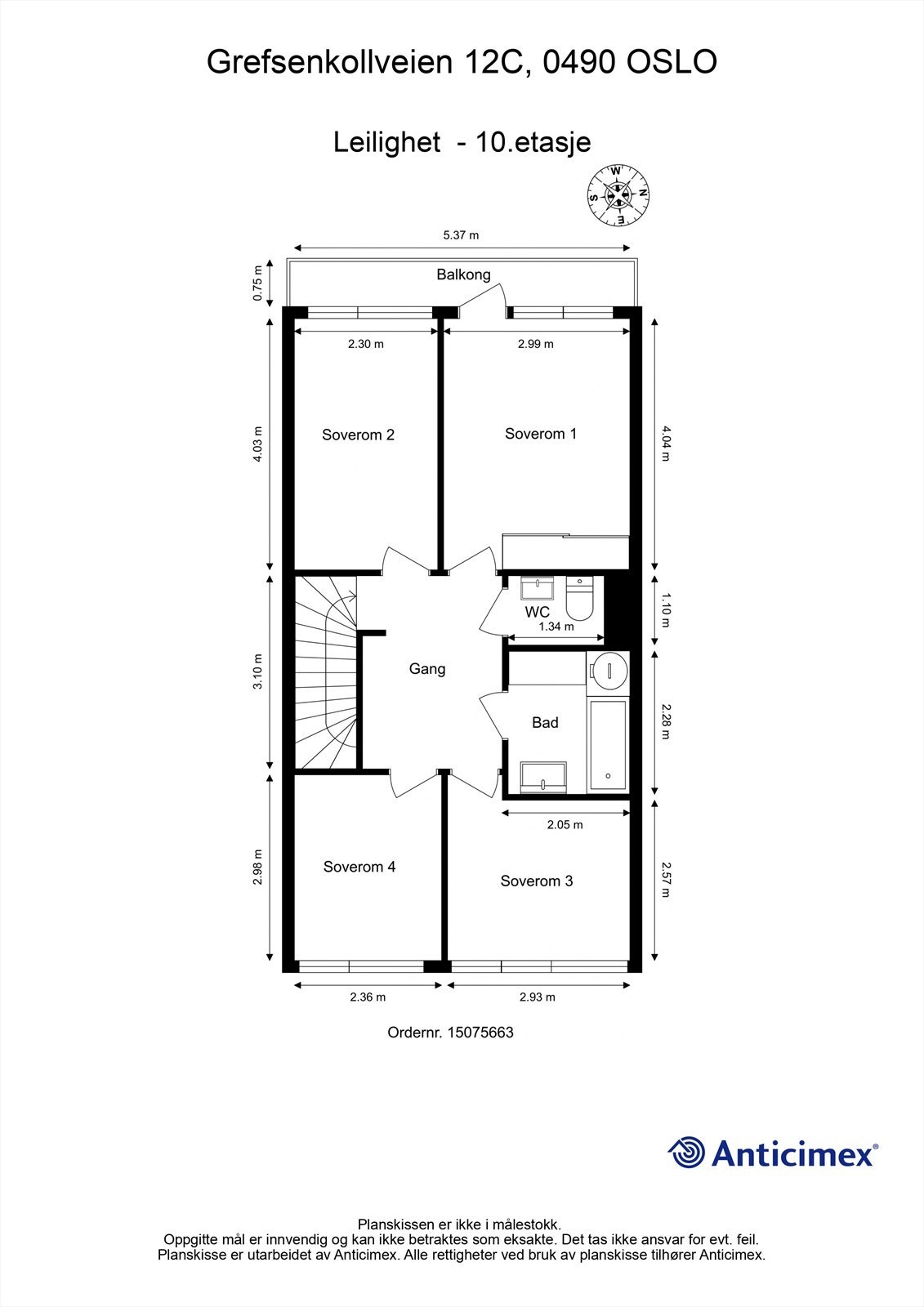 Plantegning 10. etasje Galleribilde