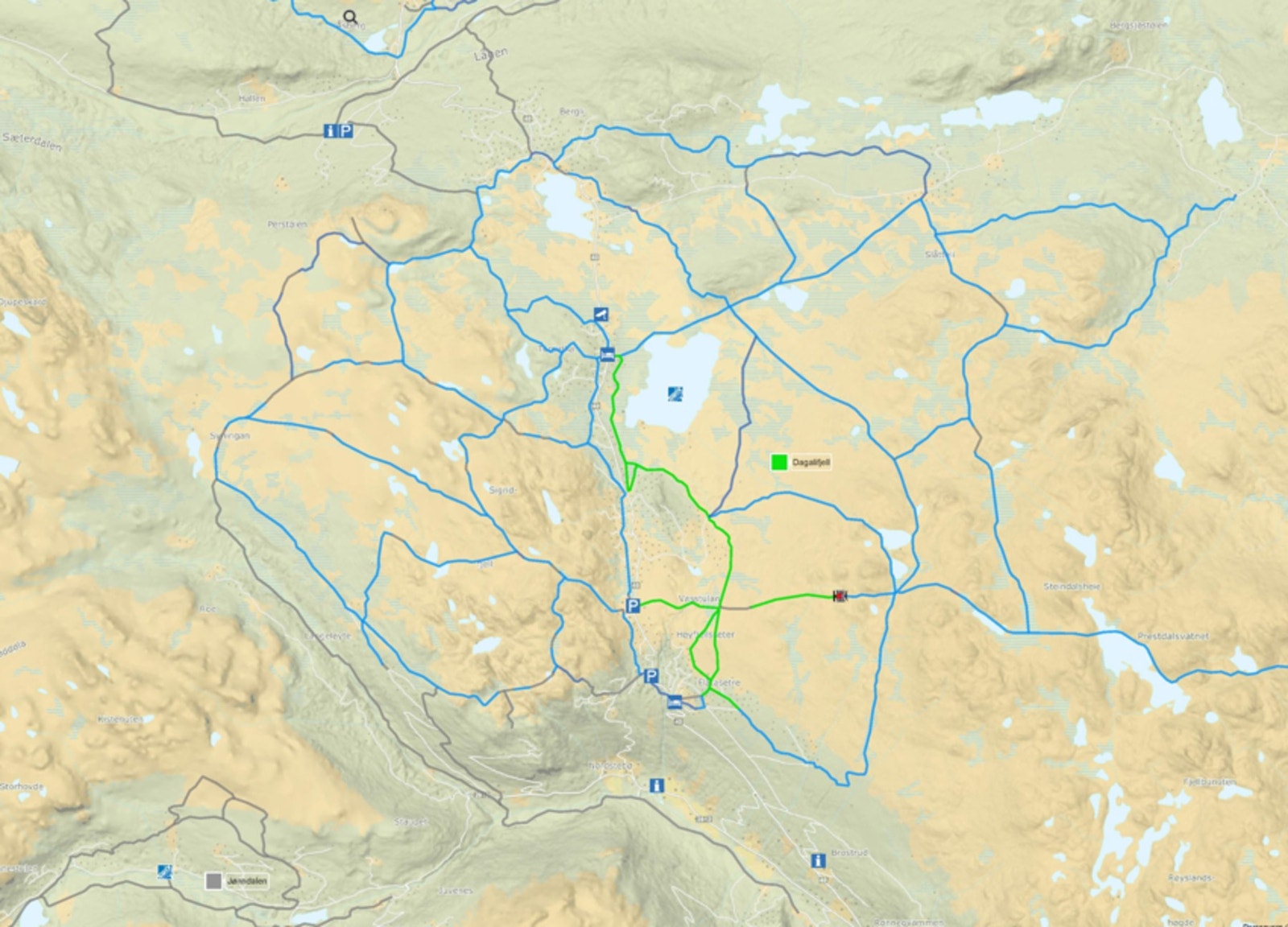 Langrennsløyper i området Galleribilde