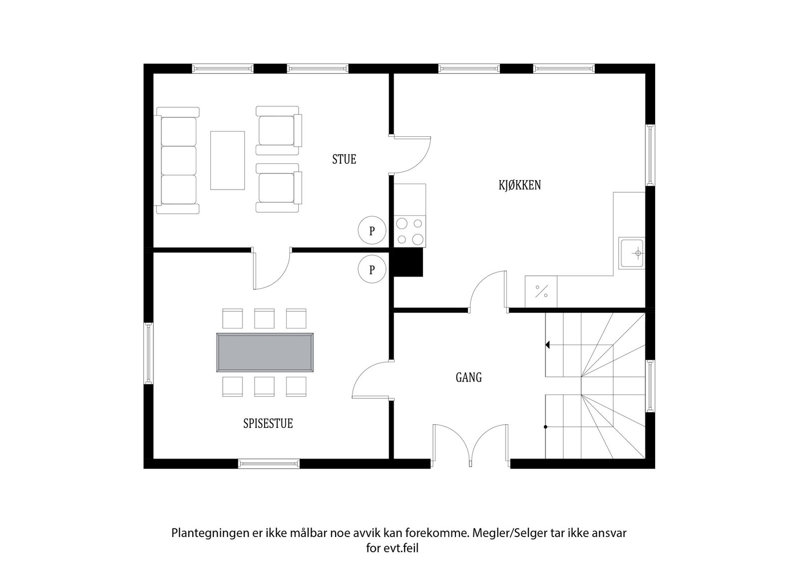 Planskisse 1. etasje. Galleribilde