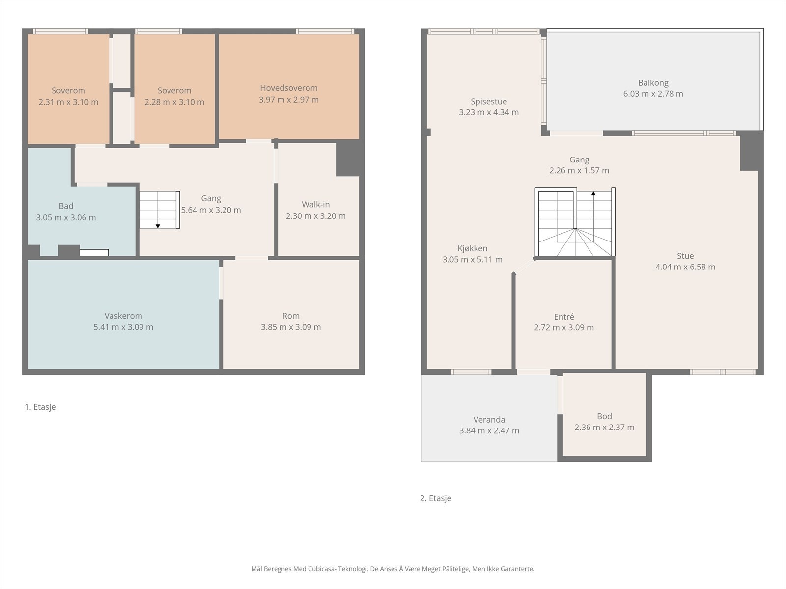 Planskisse begge etasjer. Galleribilde