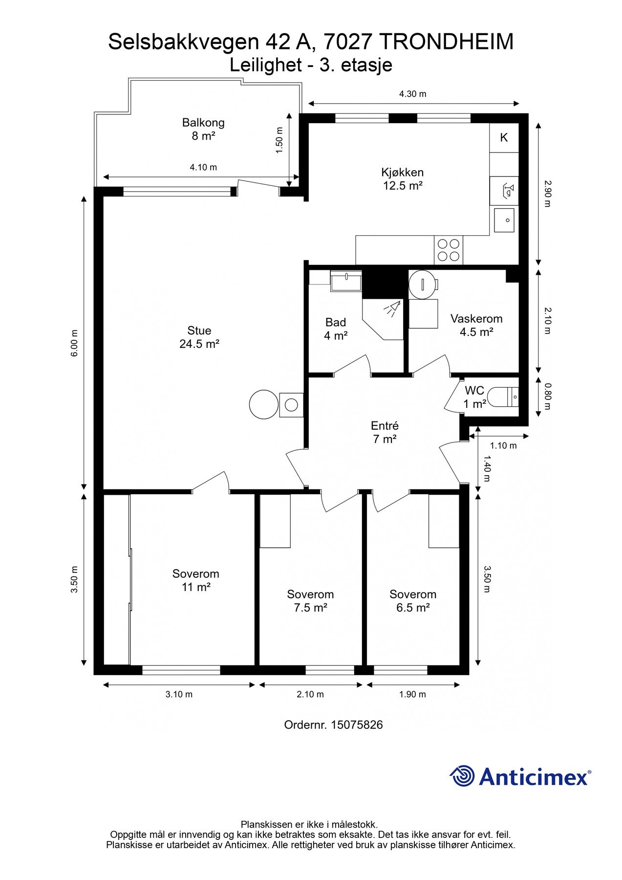 Plantegning - 3.etasje. Galleribilde