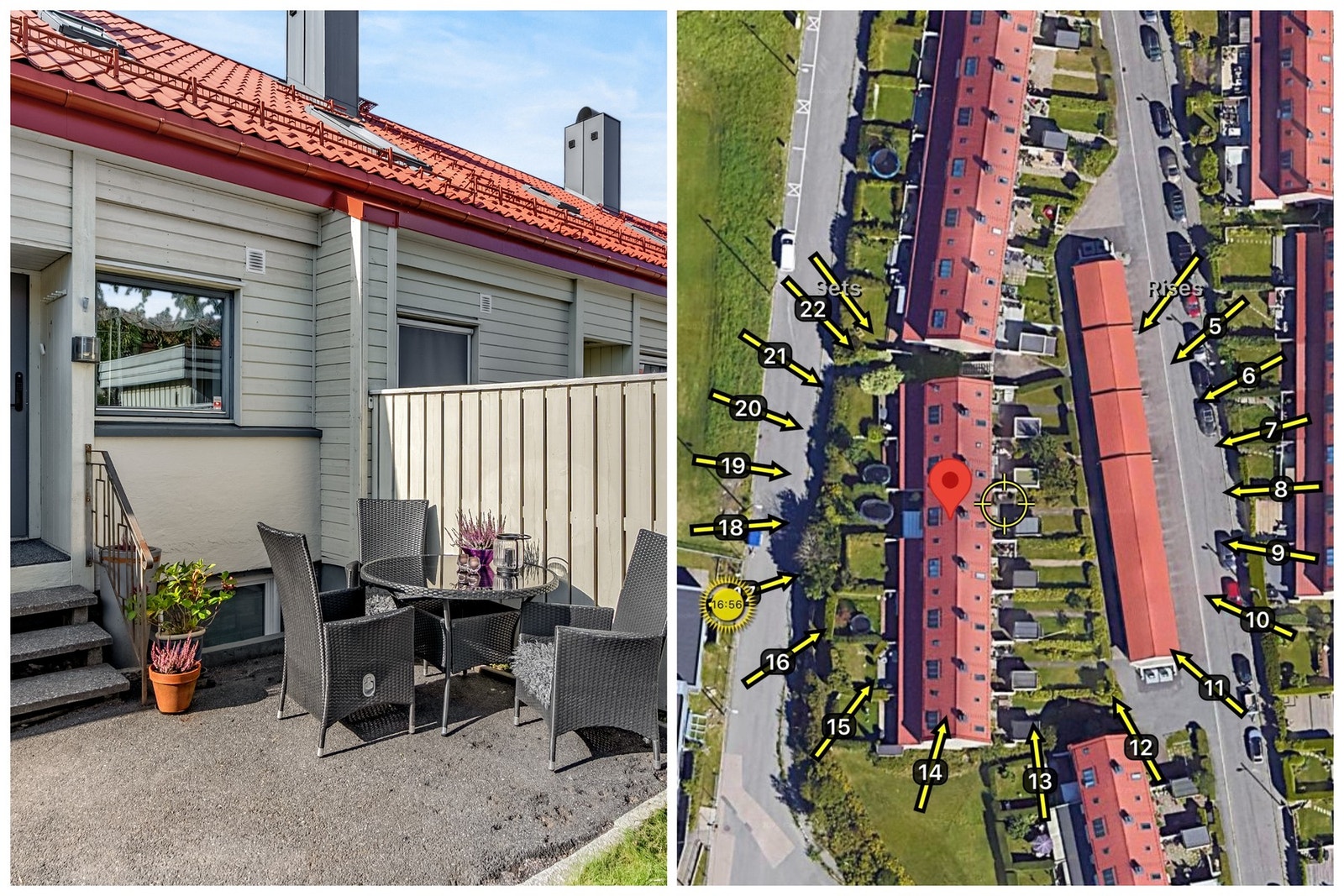 Inngangspartiet vender mot øst. Her kan morgen- og dagsolen nytes. Galleribilde