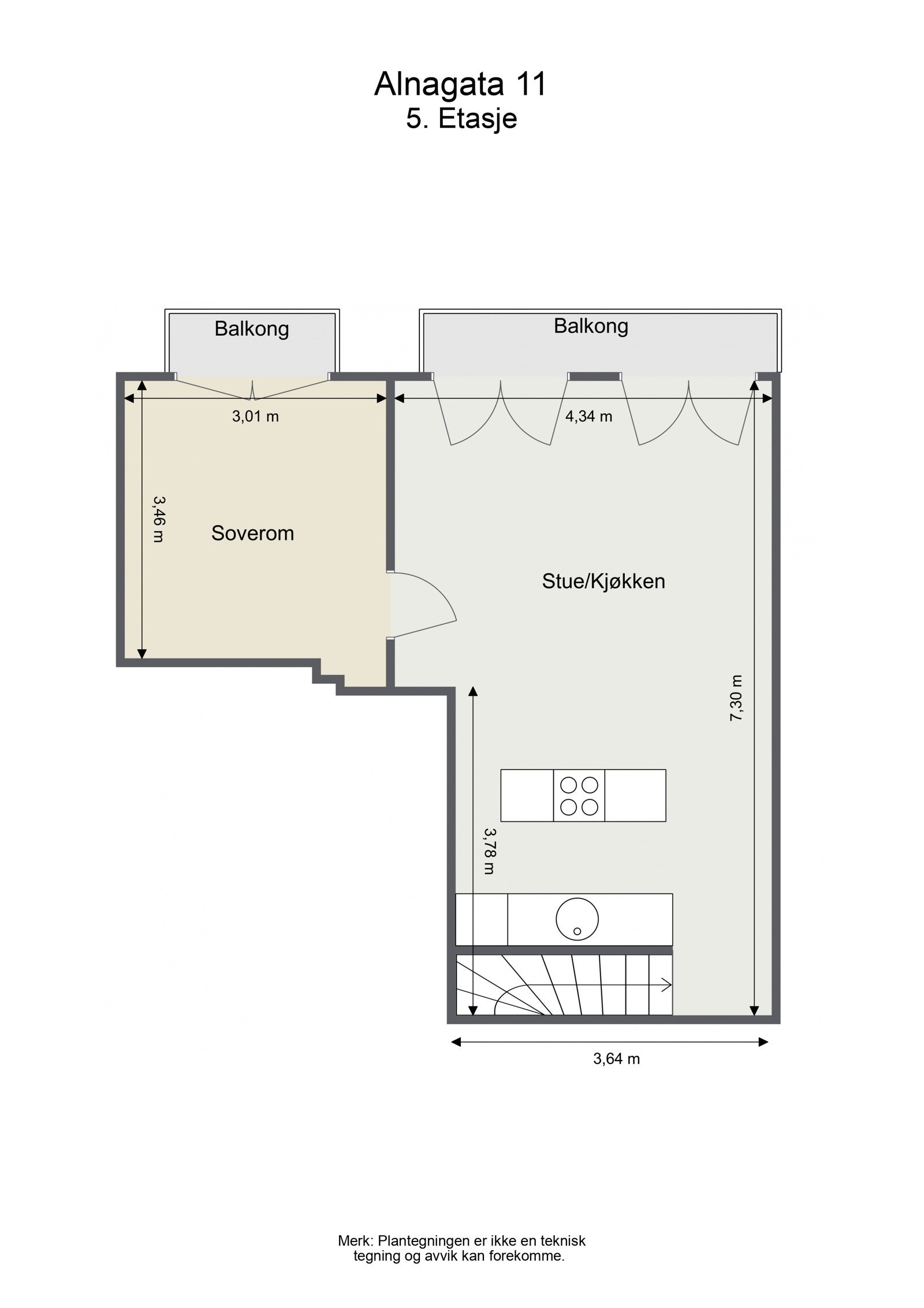 Plantegning 5 etg. Galleribilde