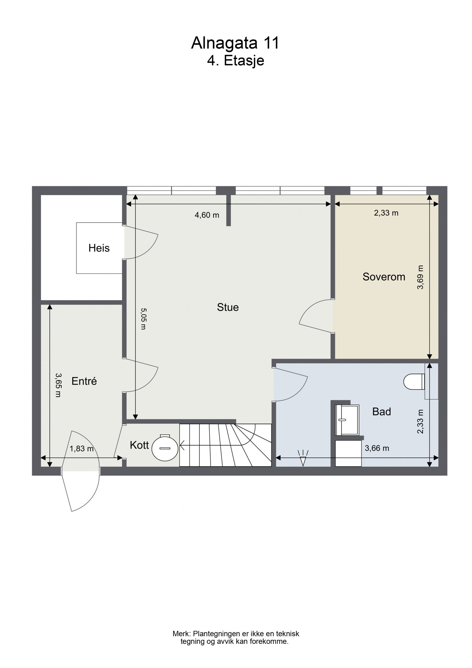 Plantegning 4 etg. Galleribilde