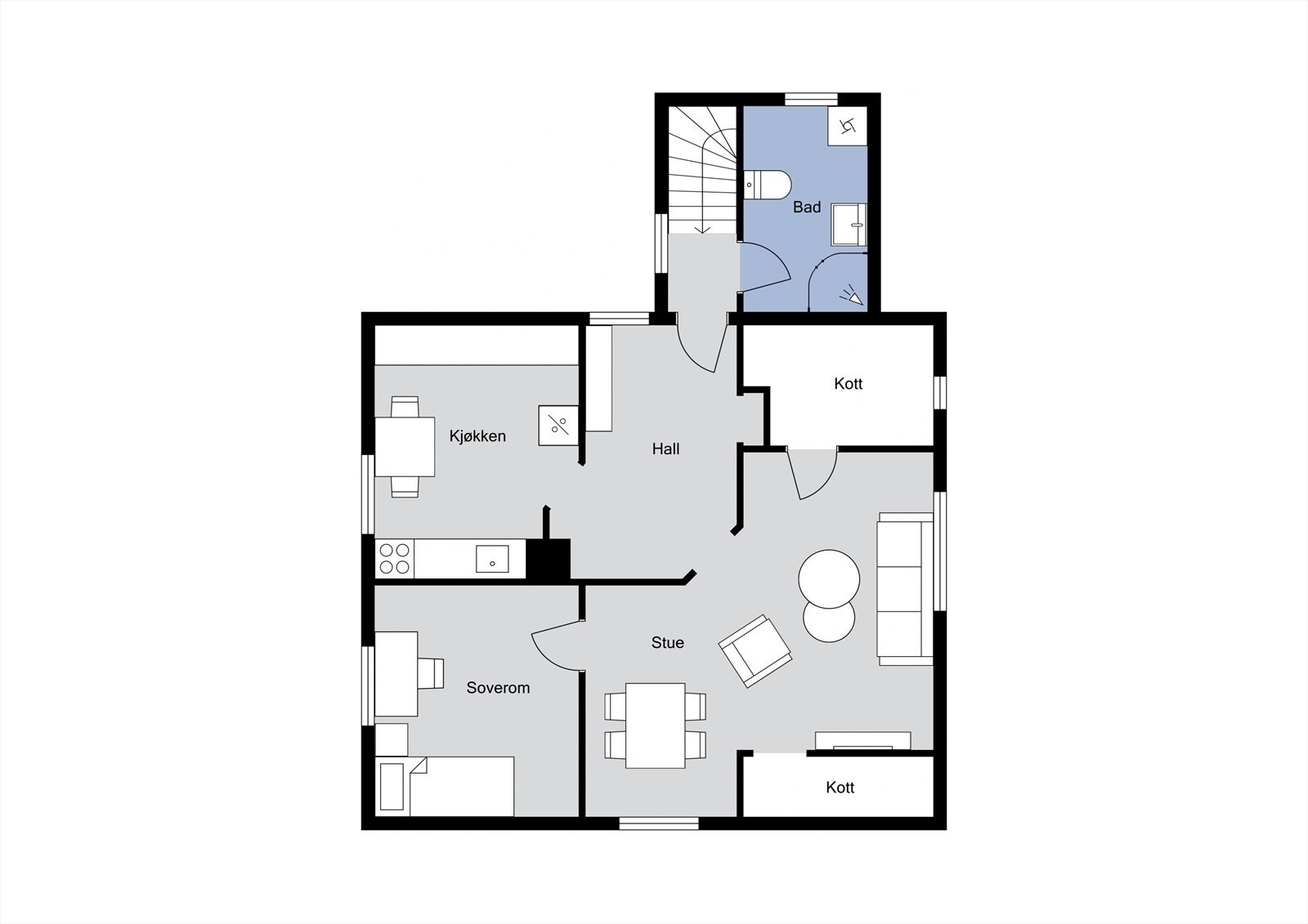 Planløsning 2. etasje Galleribilde