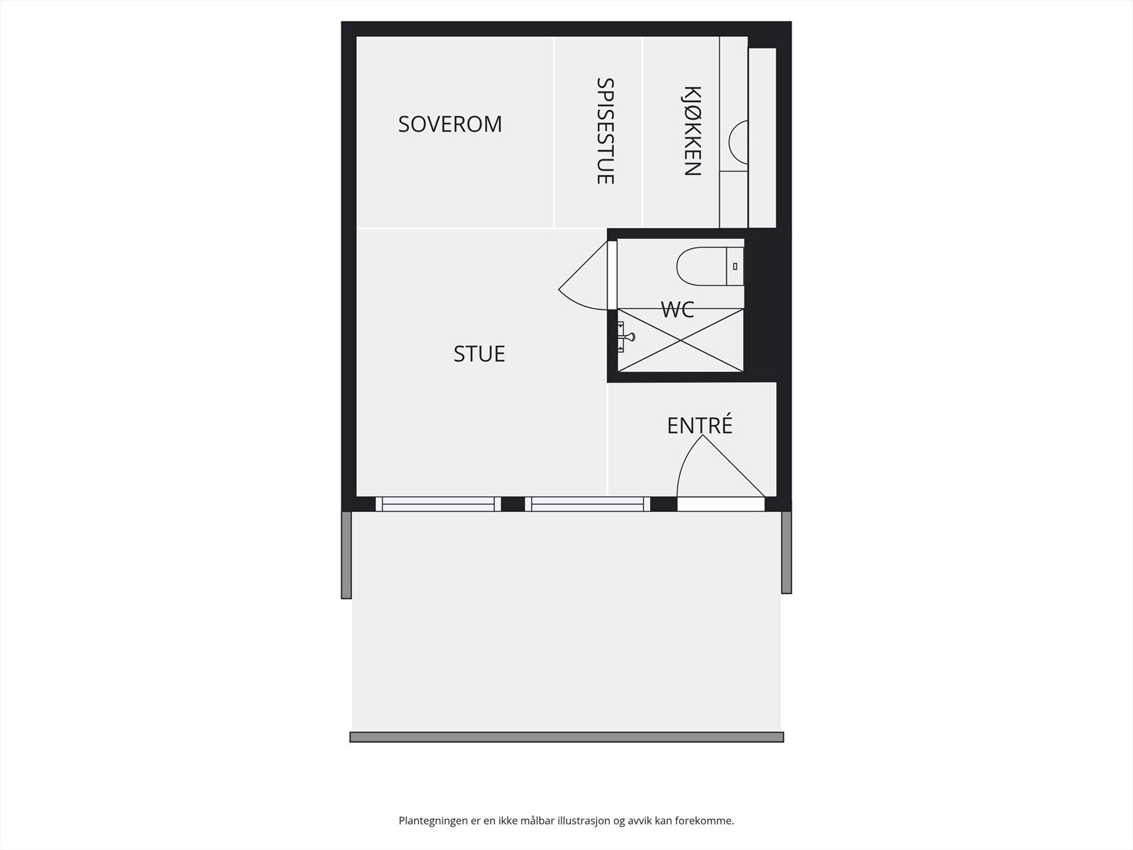 Skisse av hybelleilighet Galleribilde