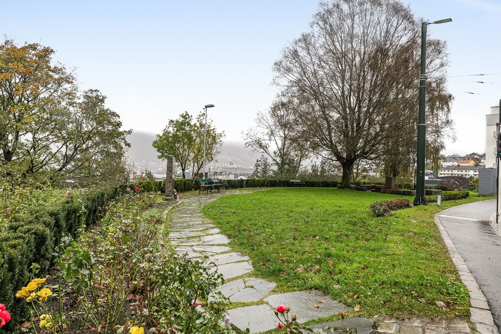 Grøntområde ved blokken Galleribilde