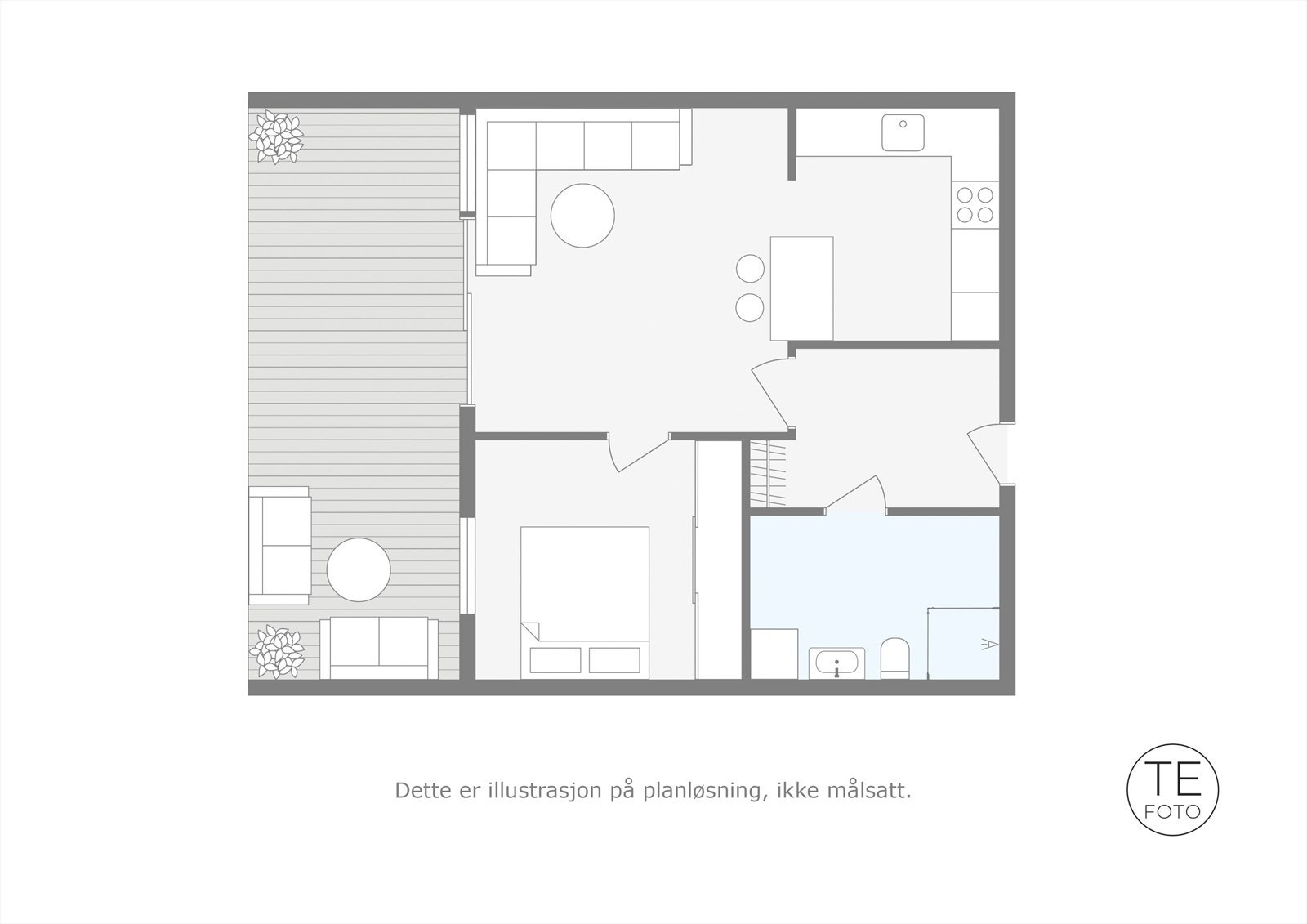 Plantegning av leiligheten i 4 etasje. Galleribilde