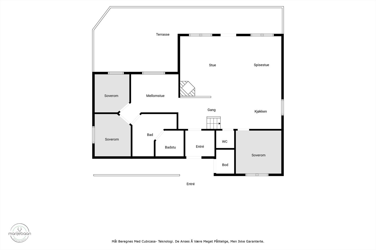 Plantegning hovedetasjen. Galleribilde