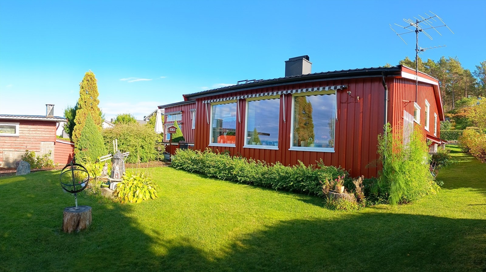 God plass i hagen, som også har rips, solbær, eple- og plommetre. Galleribilde