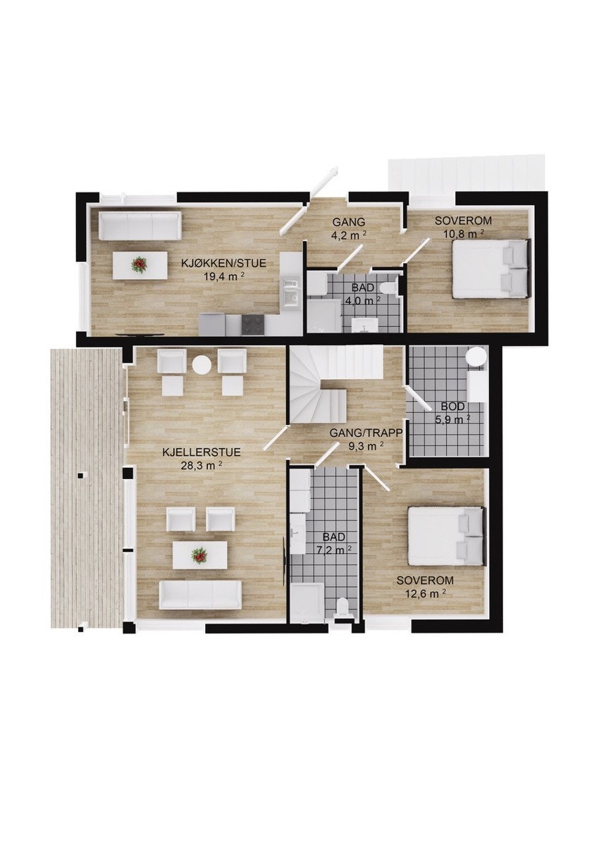 Plantegning underetasje Galleribilde