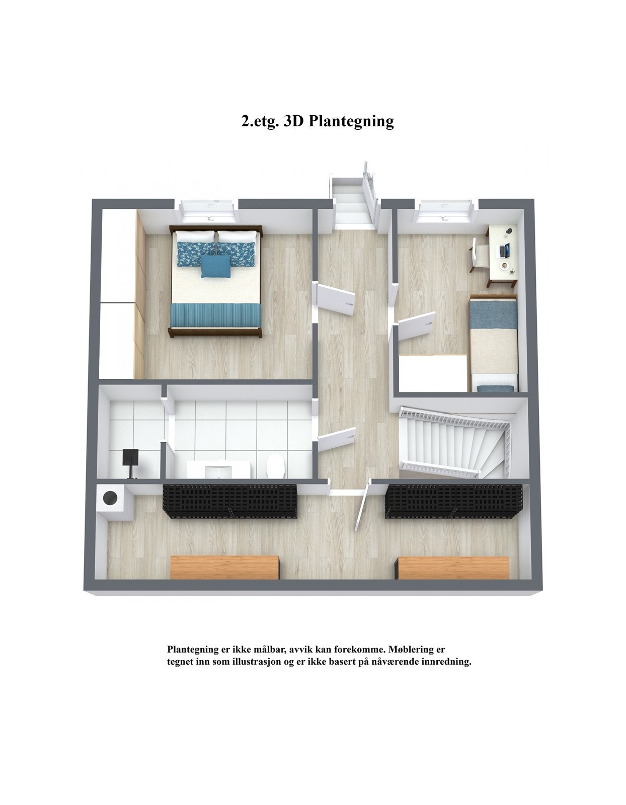 Floorplan letterhead - Ternevegen 32 - 3. Floor - 3D Floor Plan Galleribilde