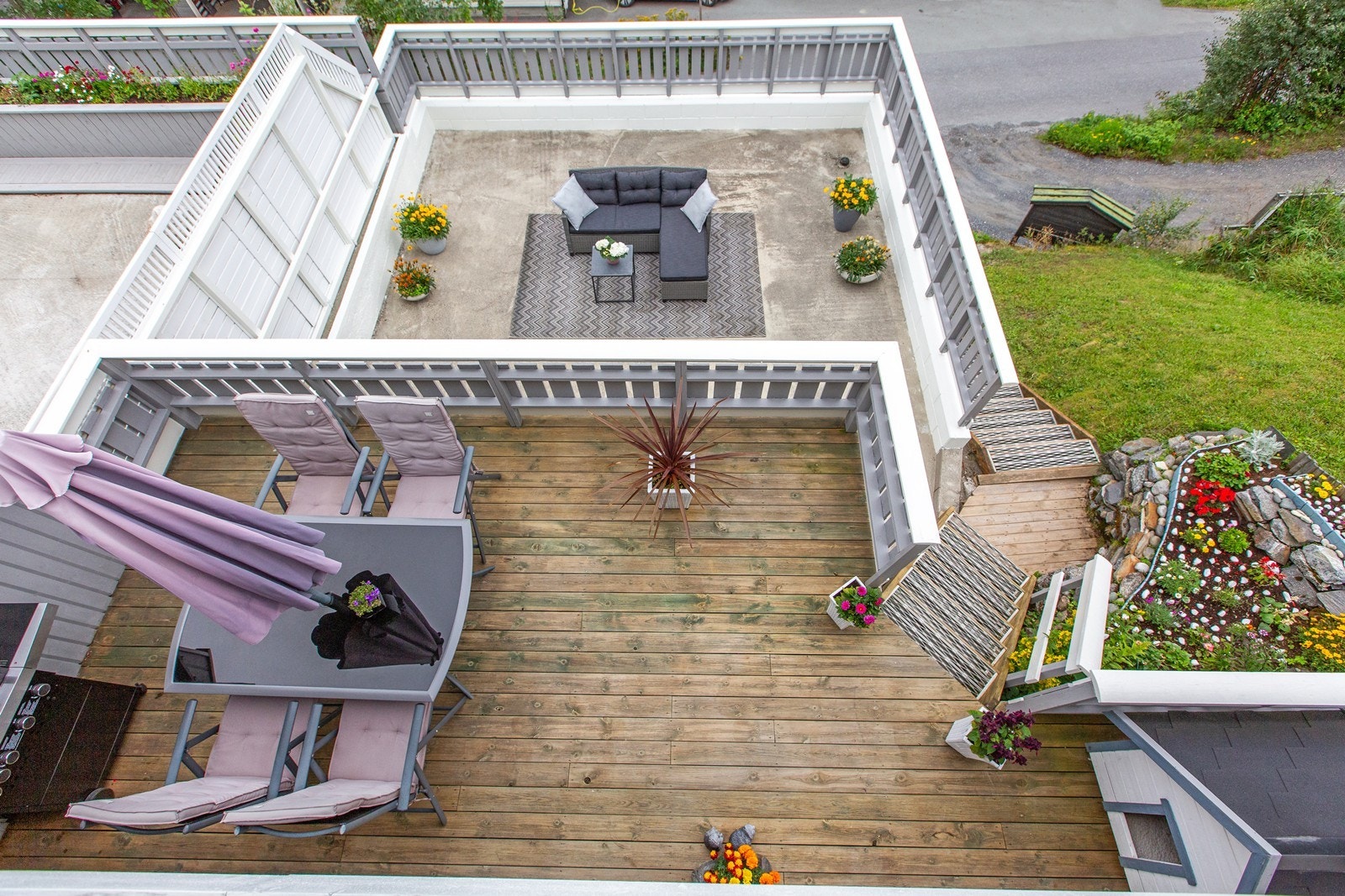 Unikt med så store terrasser Galleribilde