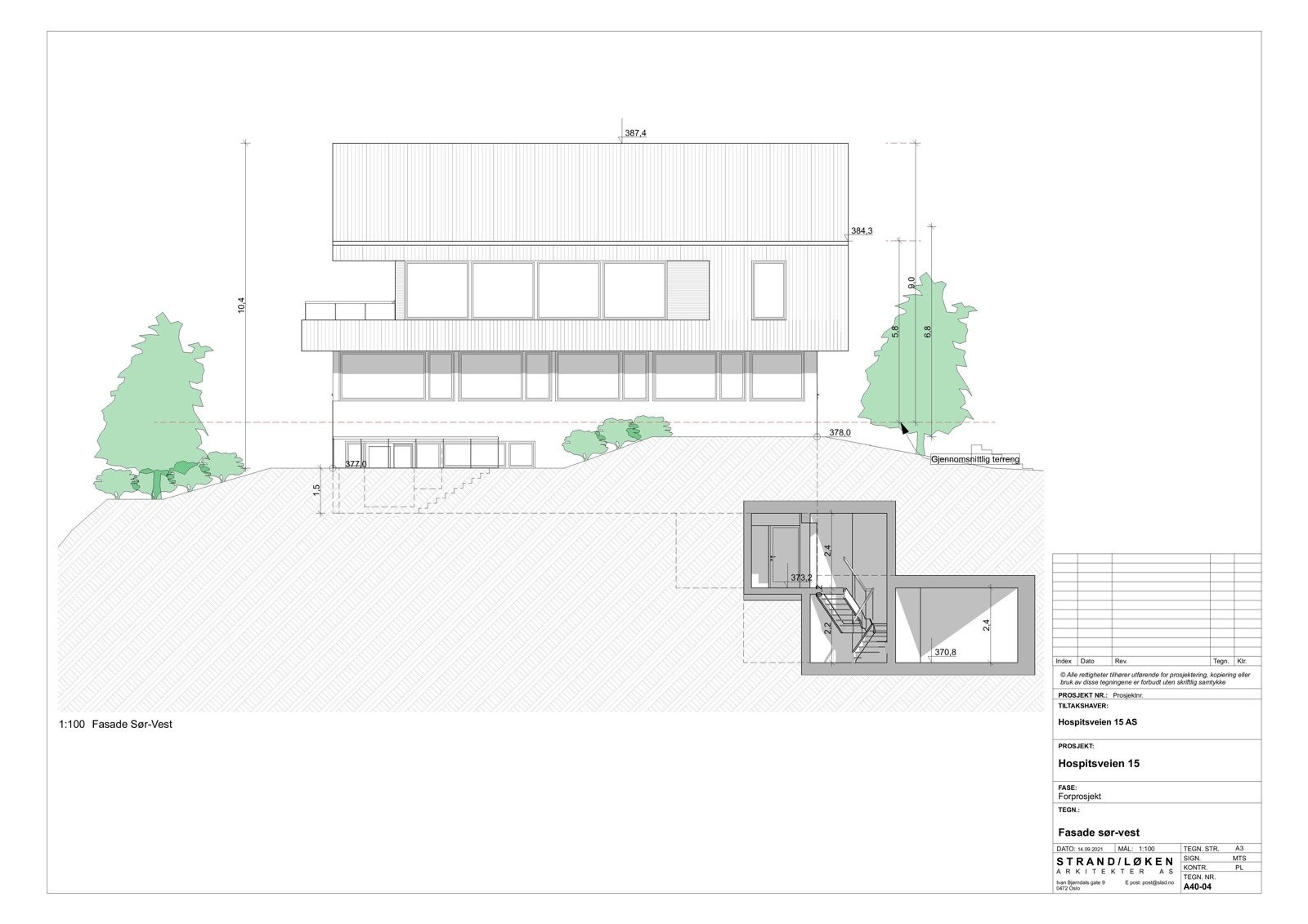 Fasade sør-vest Galleribilde