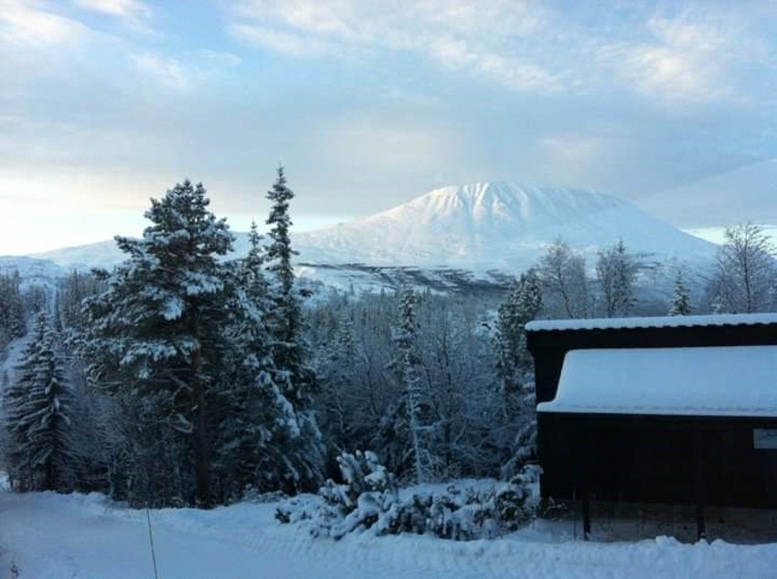 Utsikt over Gaustatoppen vinterstid Galleribilde