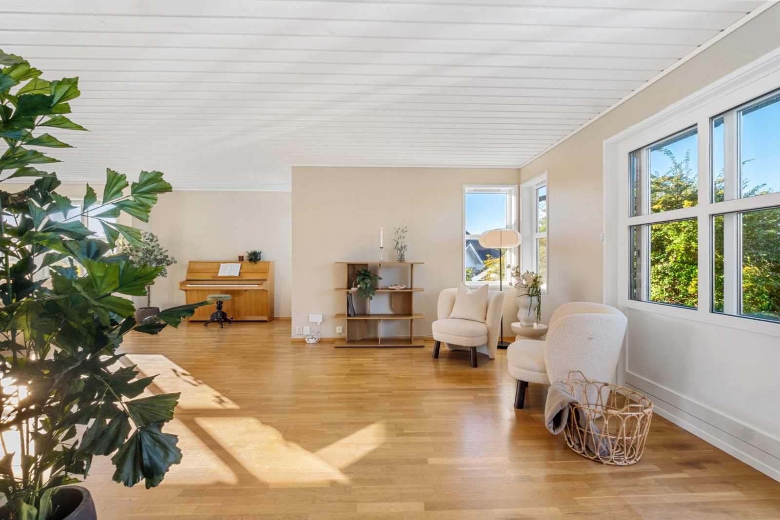 Flere vindusflater på tre av fire vegger, gir rikelig med naturlig lys Galleribilde