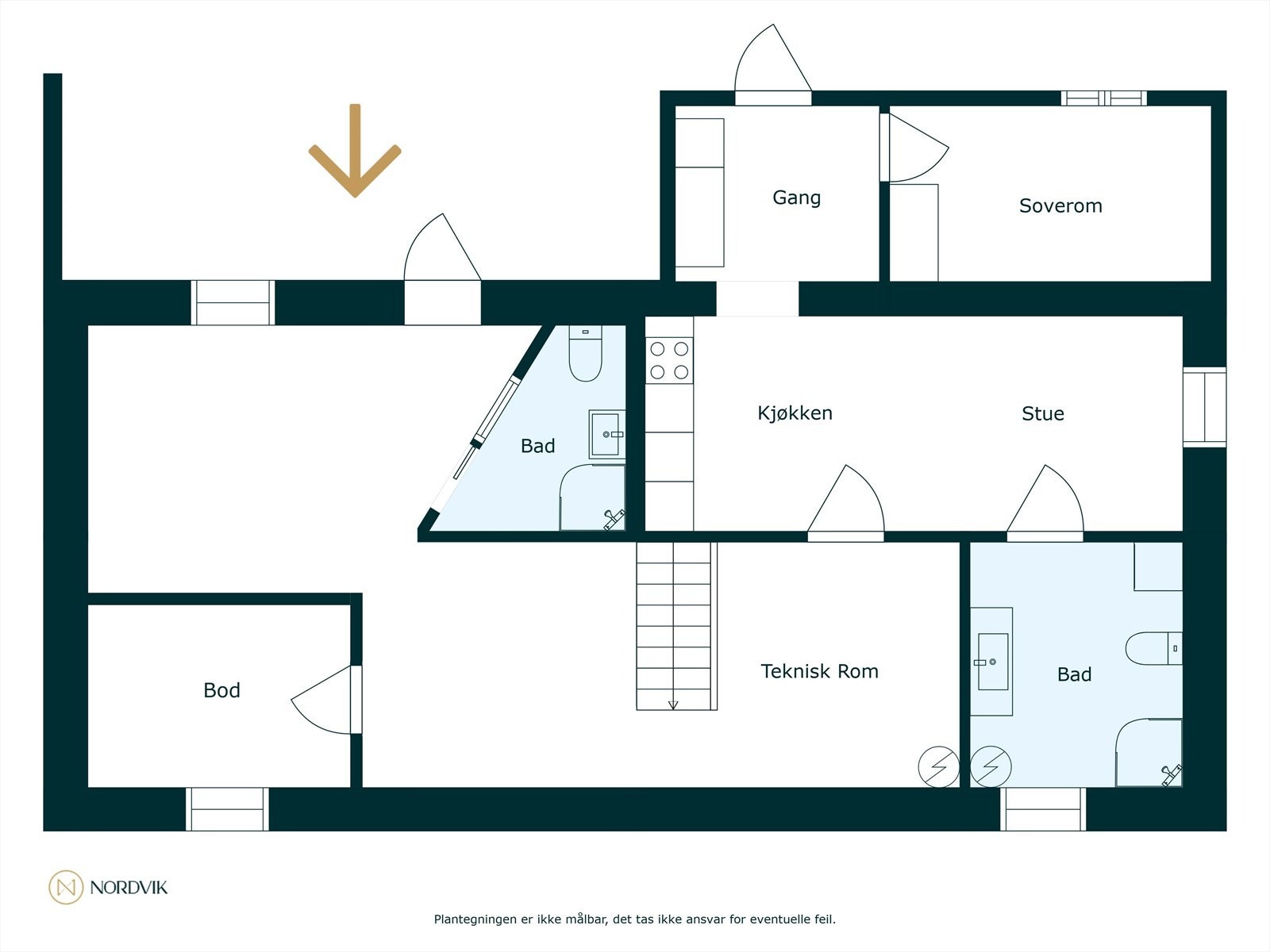 Plantegning underetasje - del til egen bruk. Kan bygges om til hybel. Galleribilde