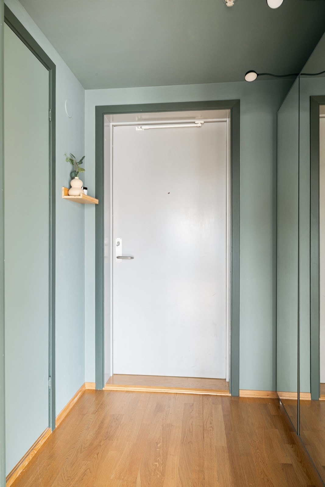 Entréen har plass til å henge fra seg jakker og sko i garderobeskap. Galleribilde