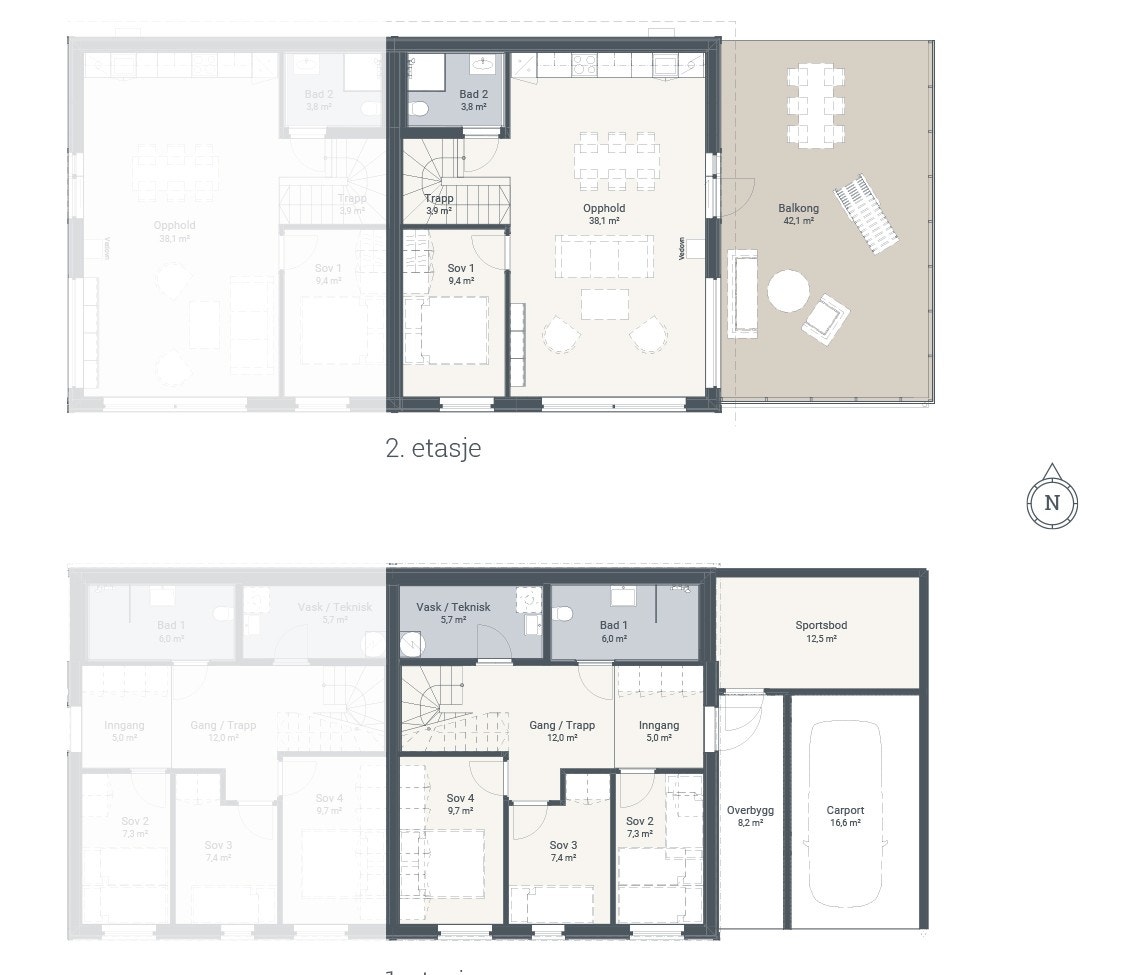 Boligen er innholdsrik med bl.a. 4 soverom og 2 bad. Galleribilde