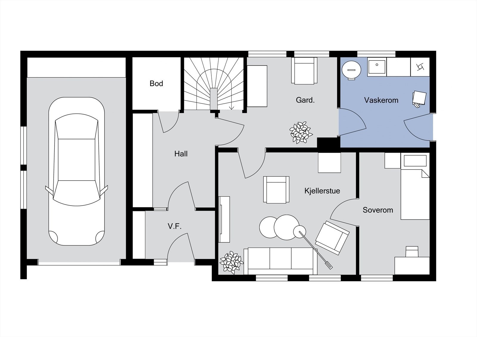 Planløsning underetasje Galleribilde