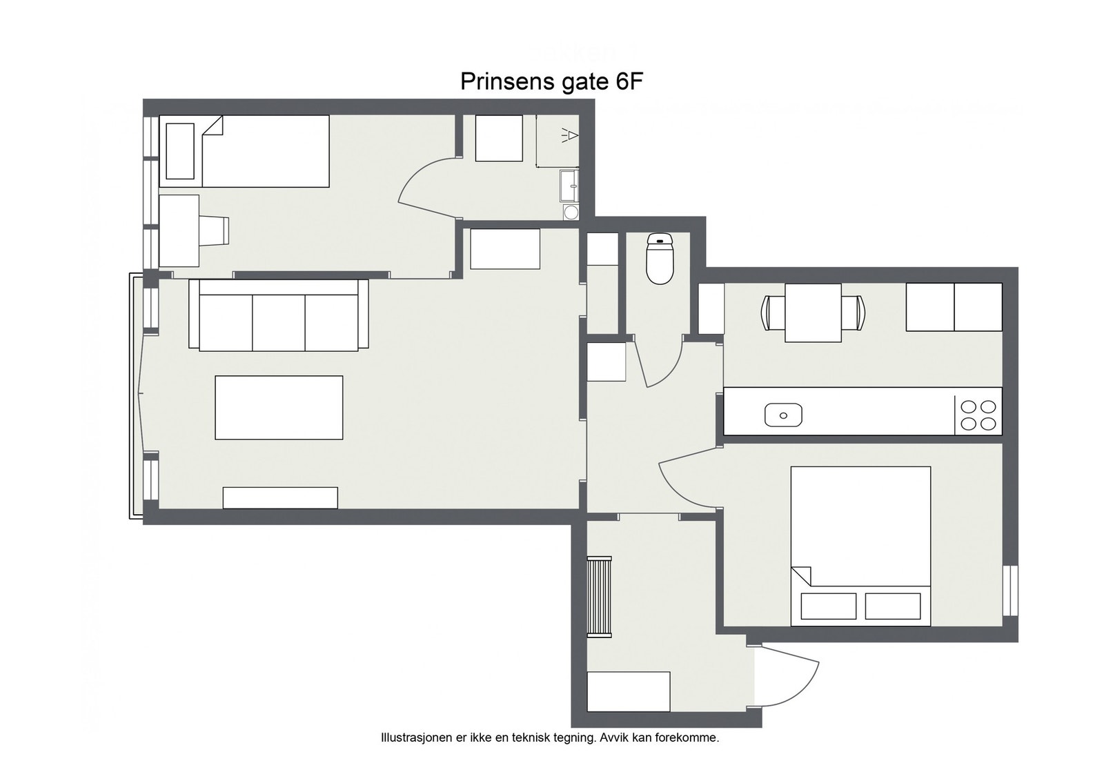 Leilighet i 3. etasje
illustrasjon planløsning Galleribilde