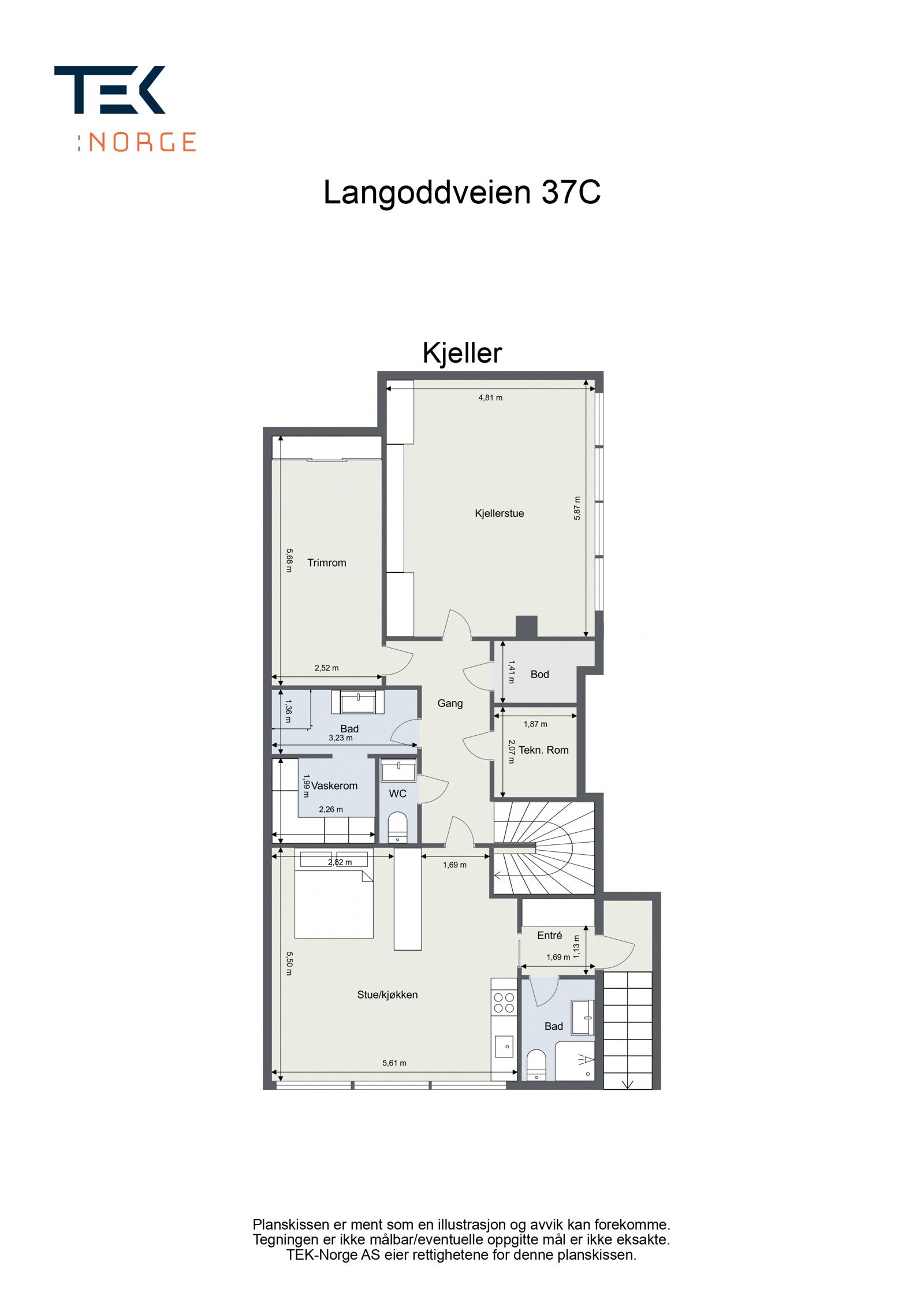 Planskisse over underetasjen. Galleribilde