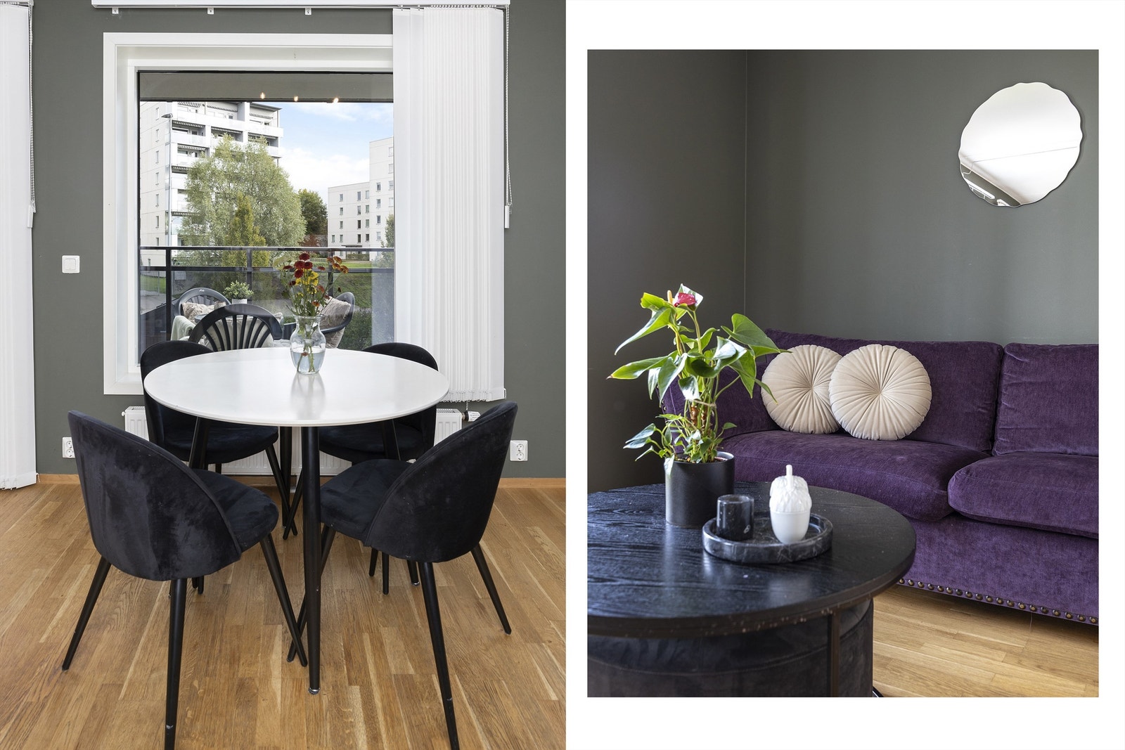 Her er det plass til å møblere med sofa, tilhørende salongbord og en spisegruppe om ønskelig. Galleribilde
