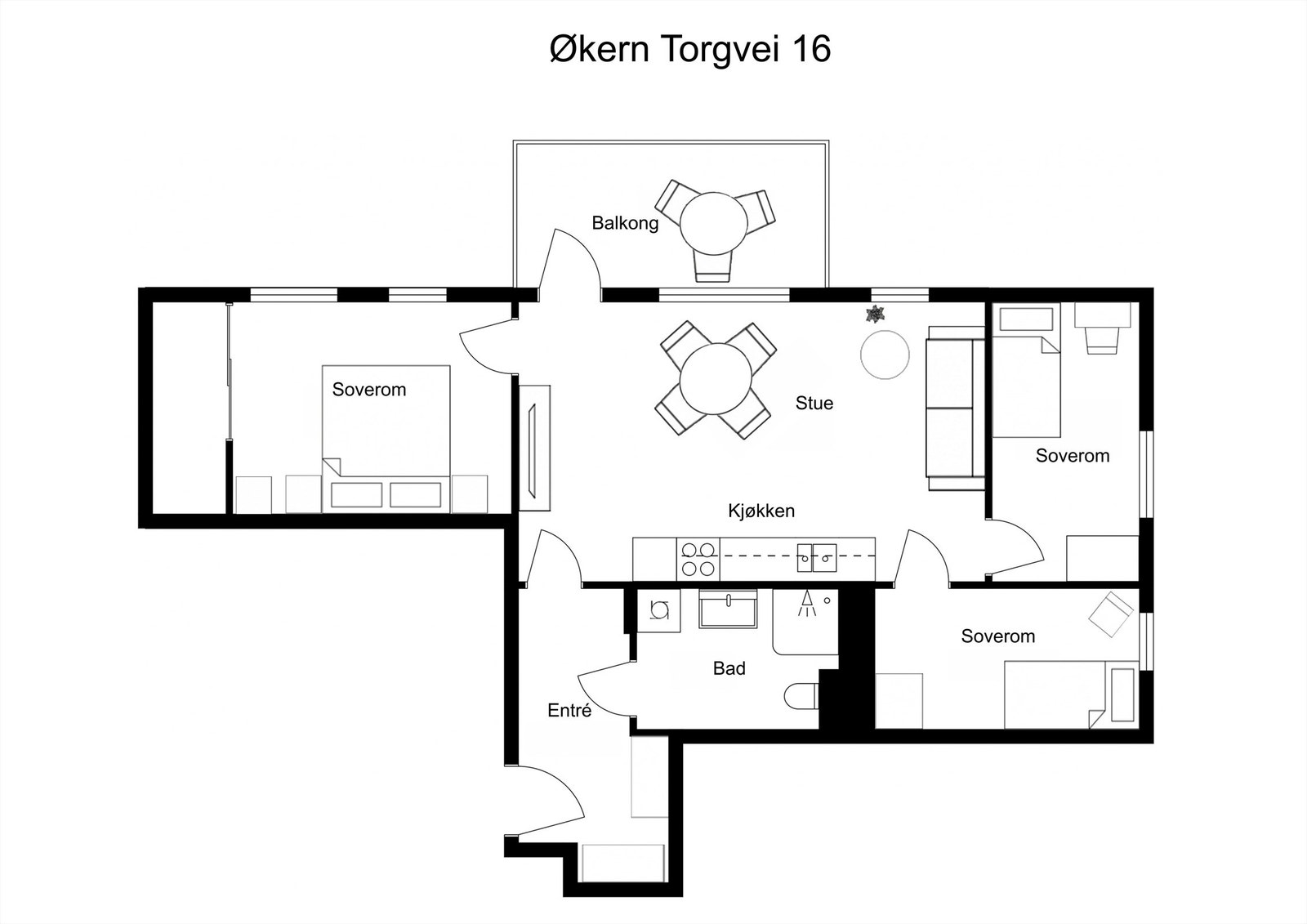 Møblert plantegning Galleribilde