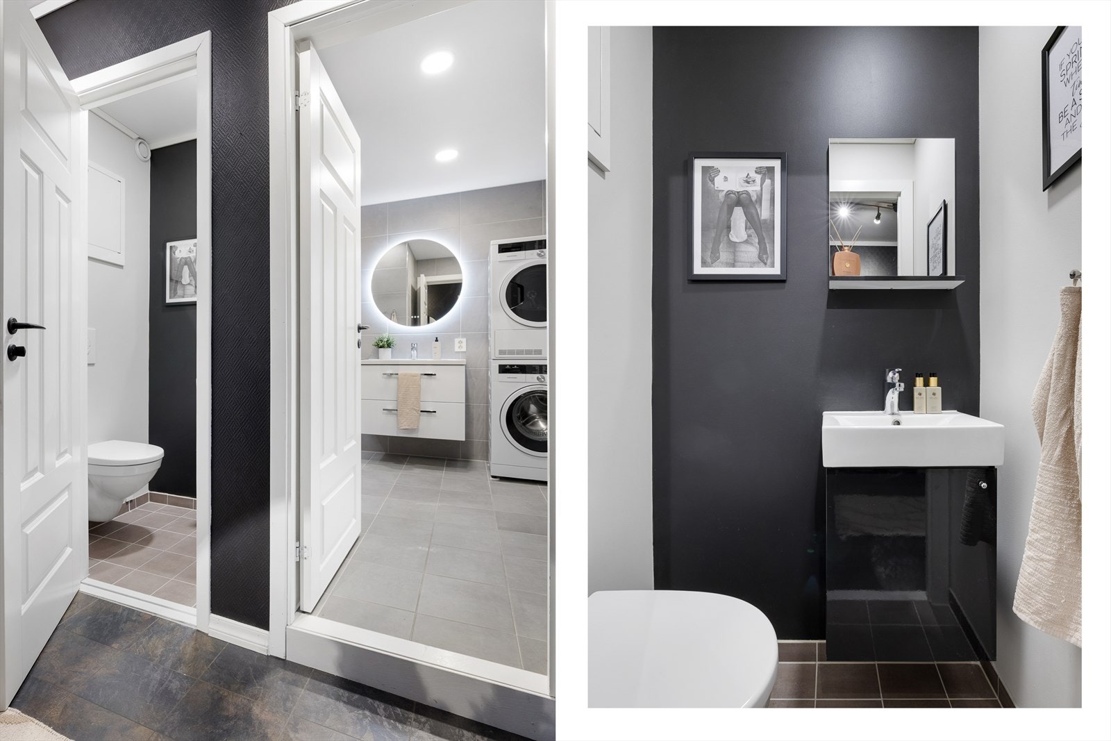 Vegg i vegg med badet er et praktisk separat WC. Galleribilde