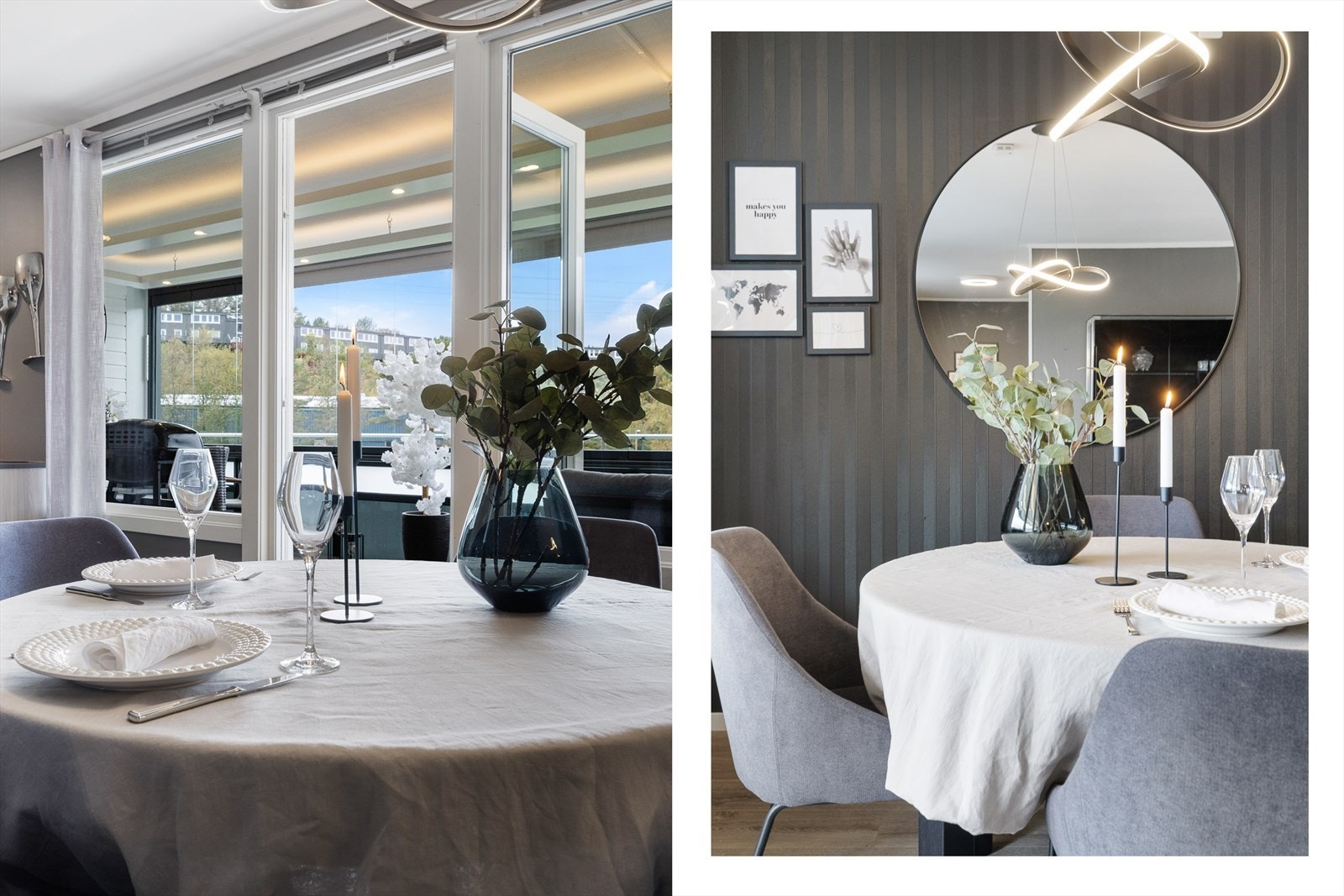 En hyggelig spisestue med godt lysinnslipp. Galleribilde