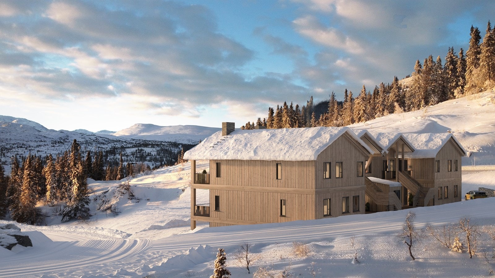 Her bor du ski in/ski out til langrenn og alpint, og bike in/bike out til Skandinavias lengste og råeste flytsti - under 2 timer fra Oslo! Galleribilde