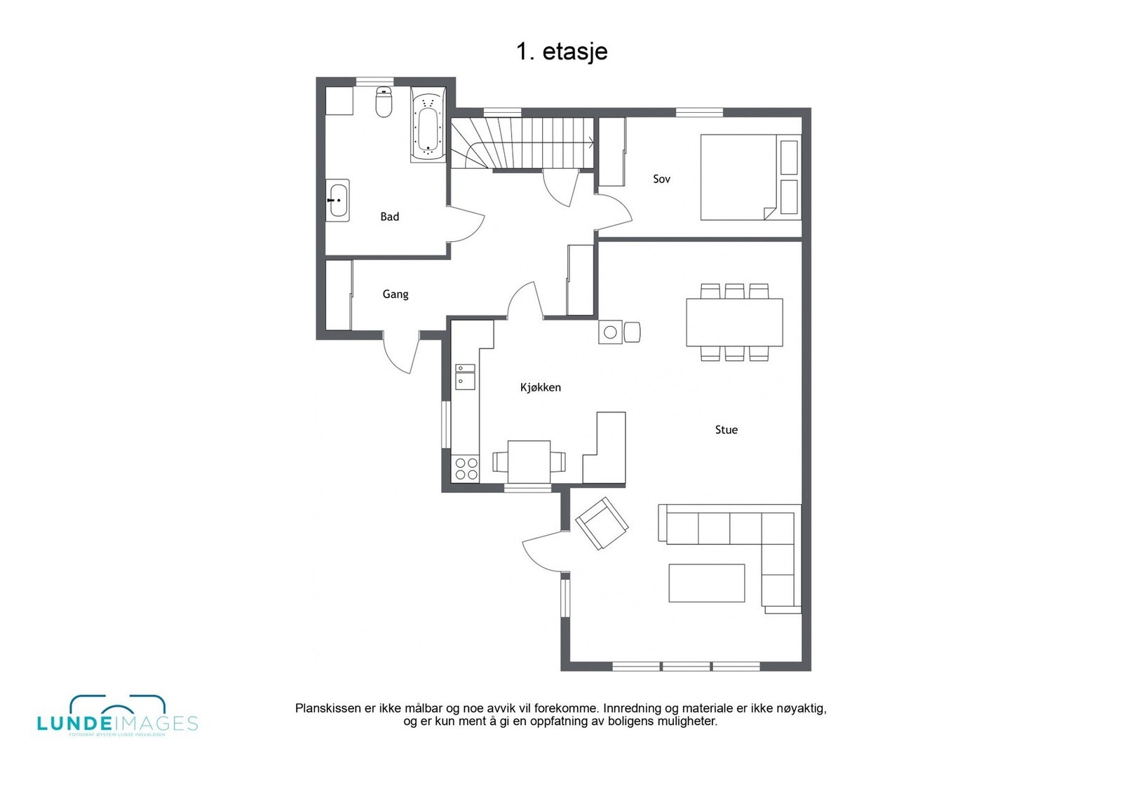 Planskisse 1. etasje - ikke målbar Galleribilde