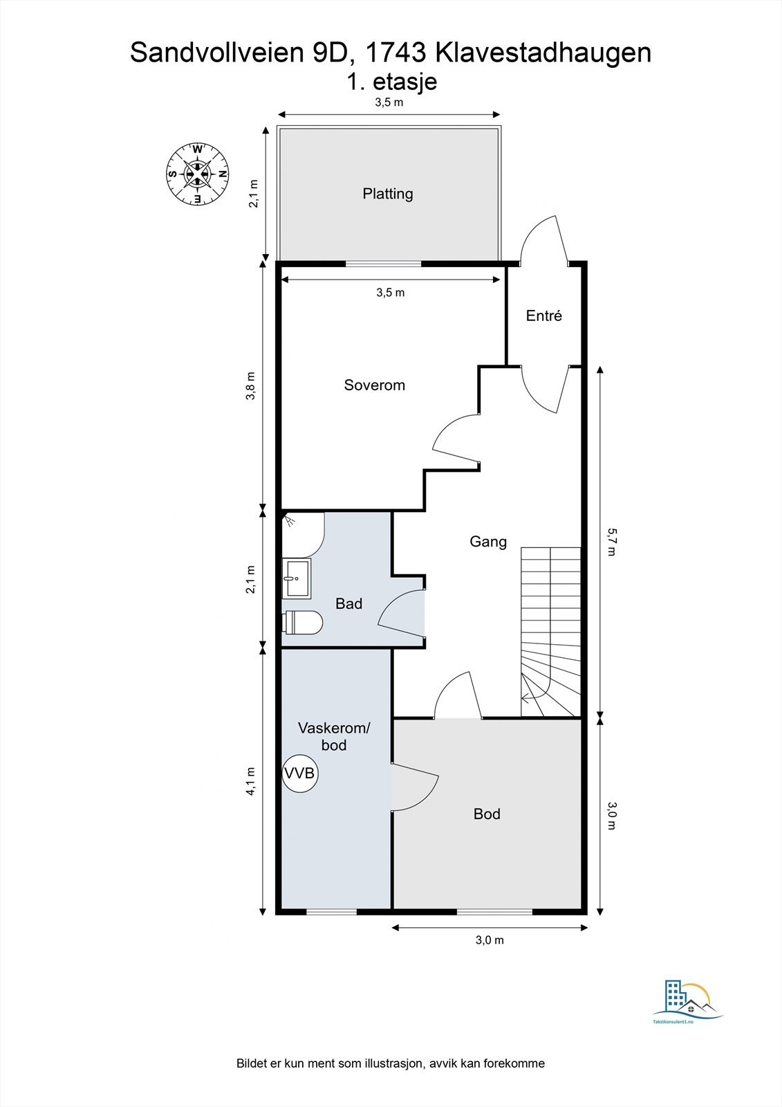 Veiledende skisse av boligens 1. etasje. Galleribilde