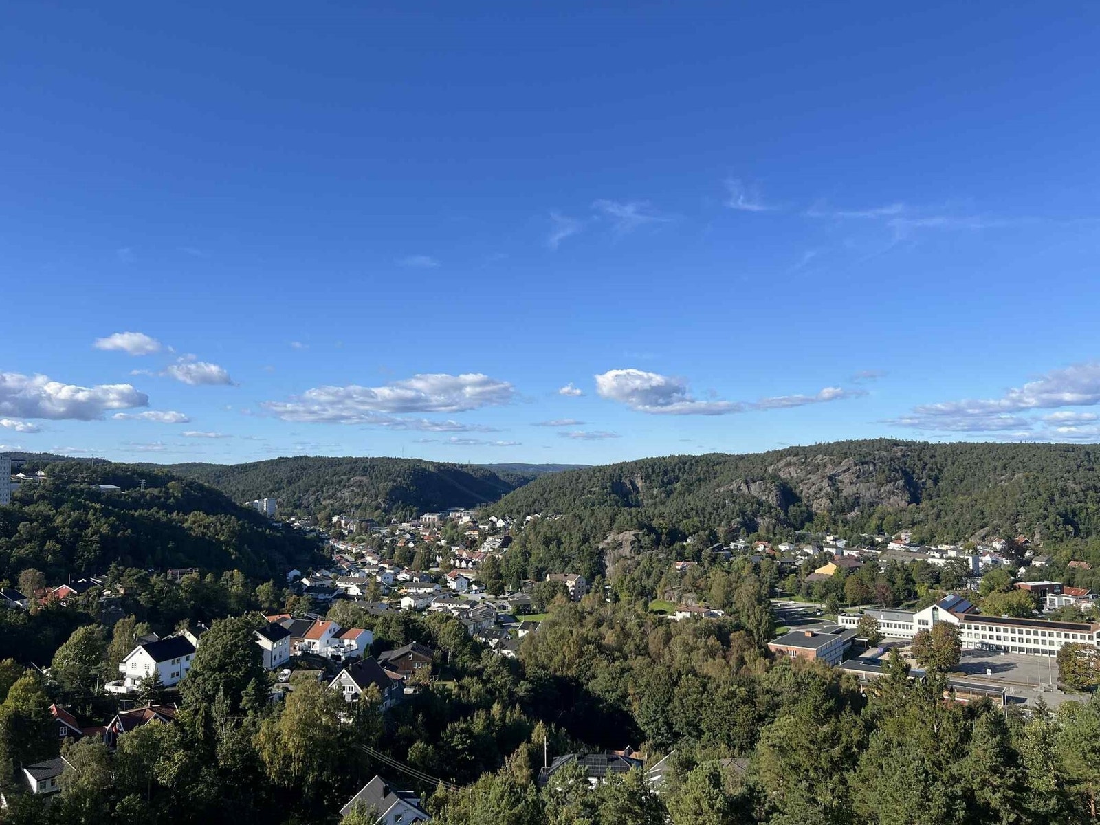 Selgers utsiktsbilde fra verandaen - mot del av Tinnheia og del av Grim Galleribilde