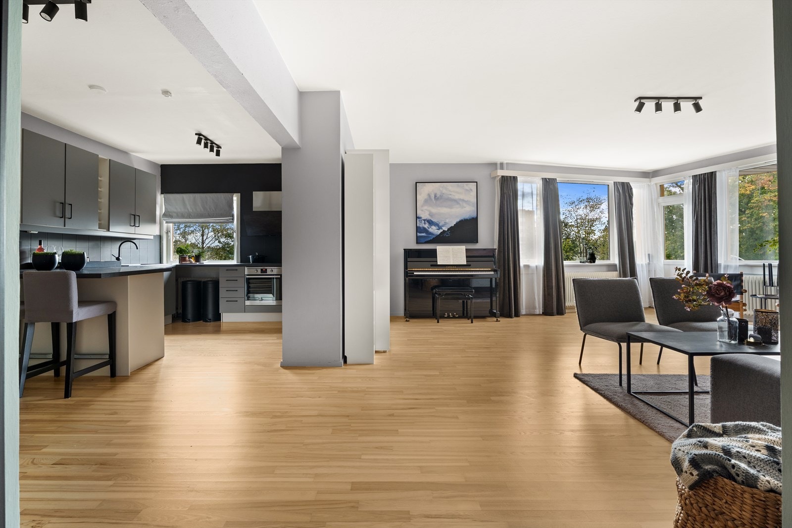 Stue og kjøkken. Galleribilde