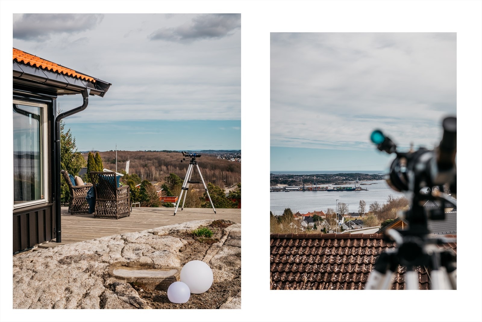 Eiendommen har flere fine uteplasser med gode solforhold og flott utsikt Galleribilde