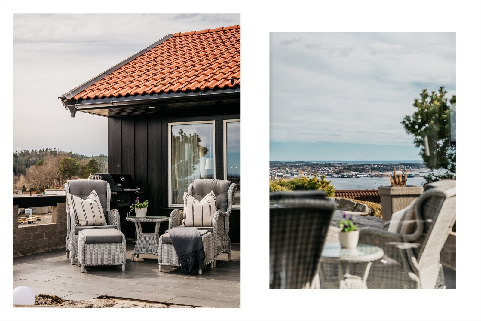 Boligen har mange fine og usjenerte uteplasser så man kan flytte seg etter sol, vær og vind. Galleribilde