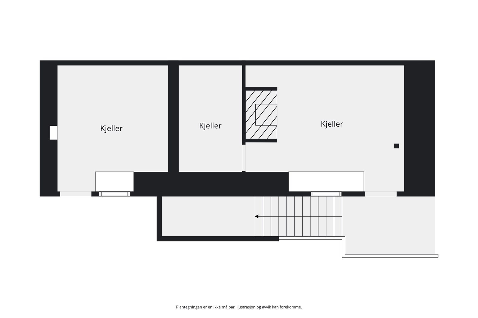 Plantegning kjeller. Galleribilde