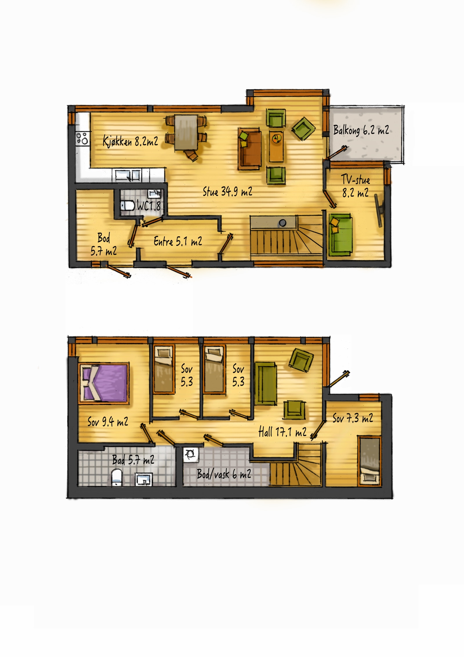 Hytte Dåfjell plantegning Galleribilde