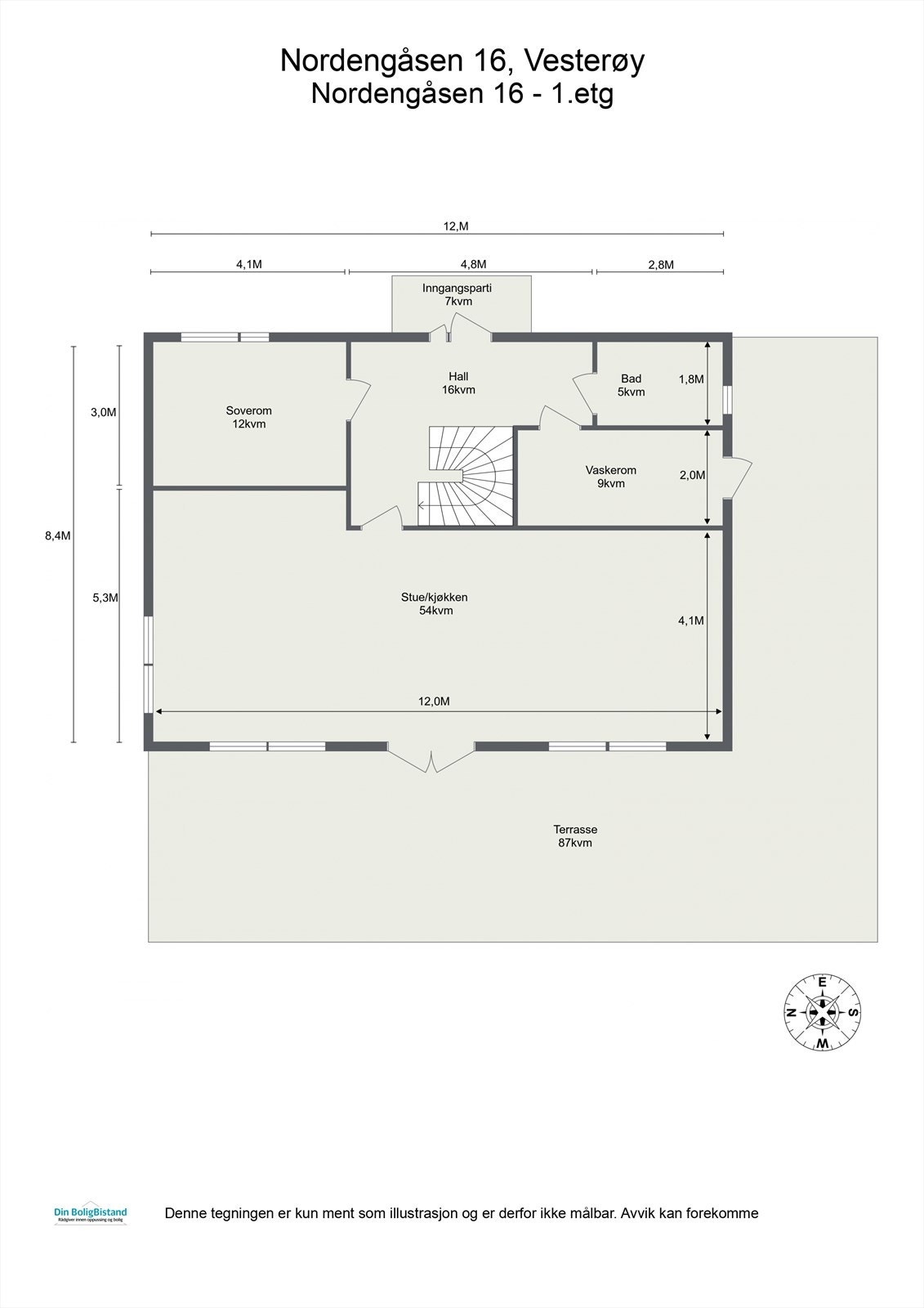 Plantegning, 1. etasje Galleribilde