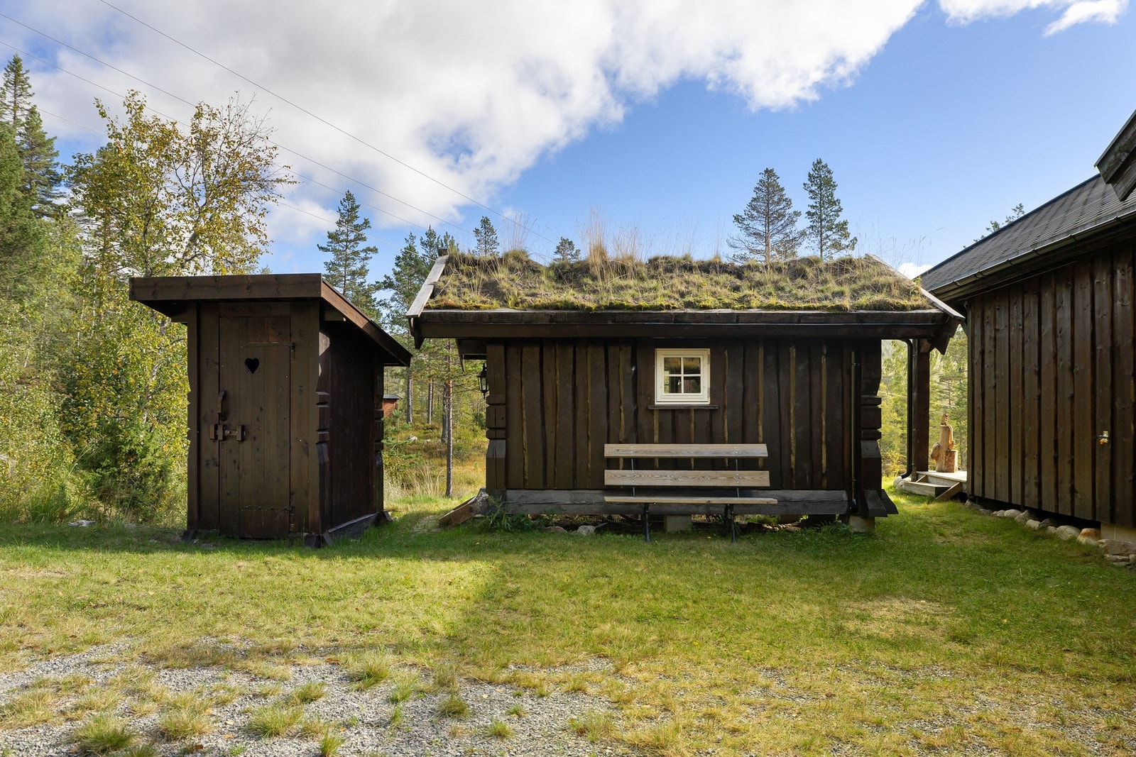 Det andre annekset (utebod) og utedoen, i tillegg til biodoen i toalettrommet inne i hytta. Galleribilde