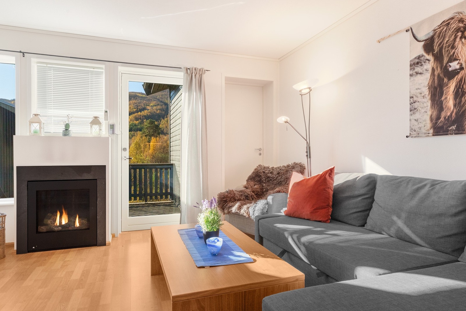 Fra stua er det også utgang til balkong. Galleribilde