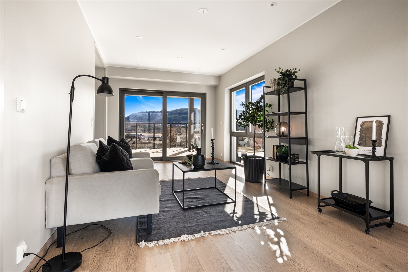 Utgang til balkongene fra hver side av stuen. Galleribilde