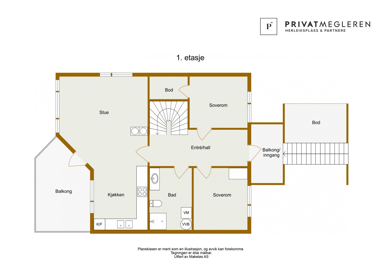Plantegning hovedetasje. Avvik vil forekomme. Galleribilde