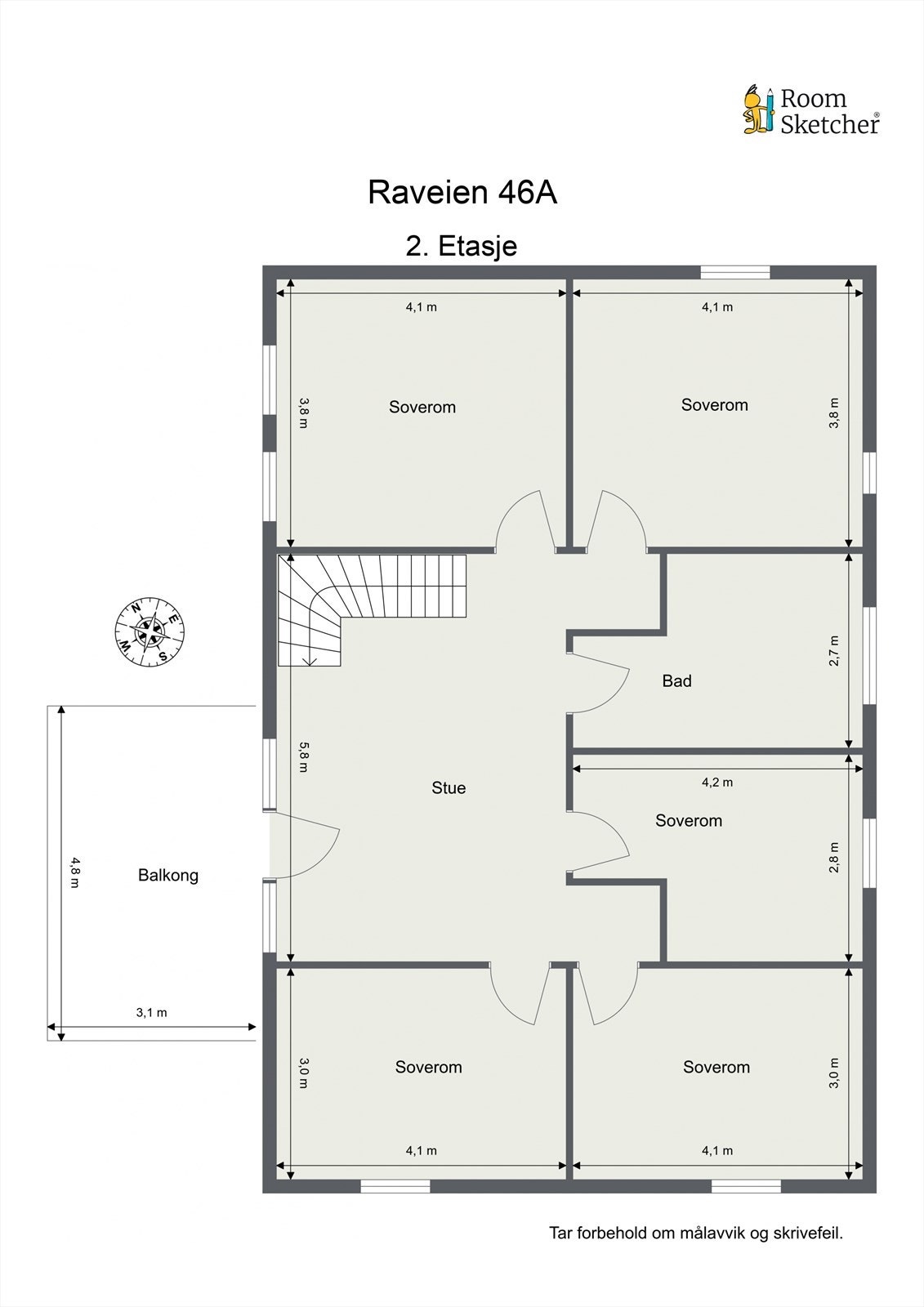 Plantegning andre etasje. Galleribilde