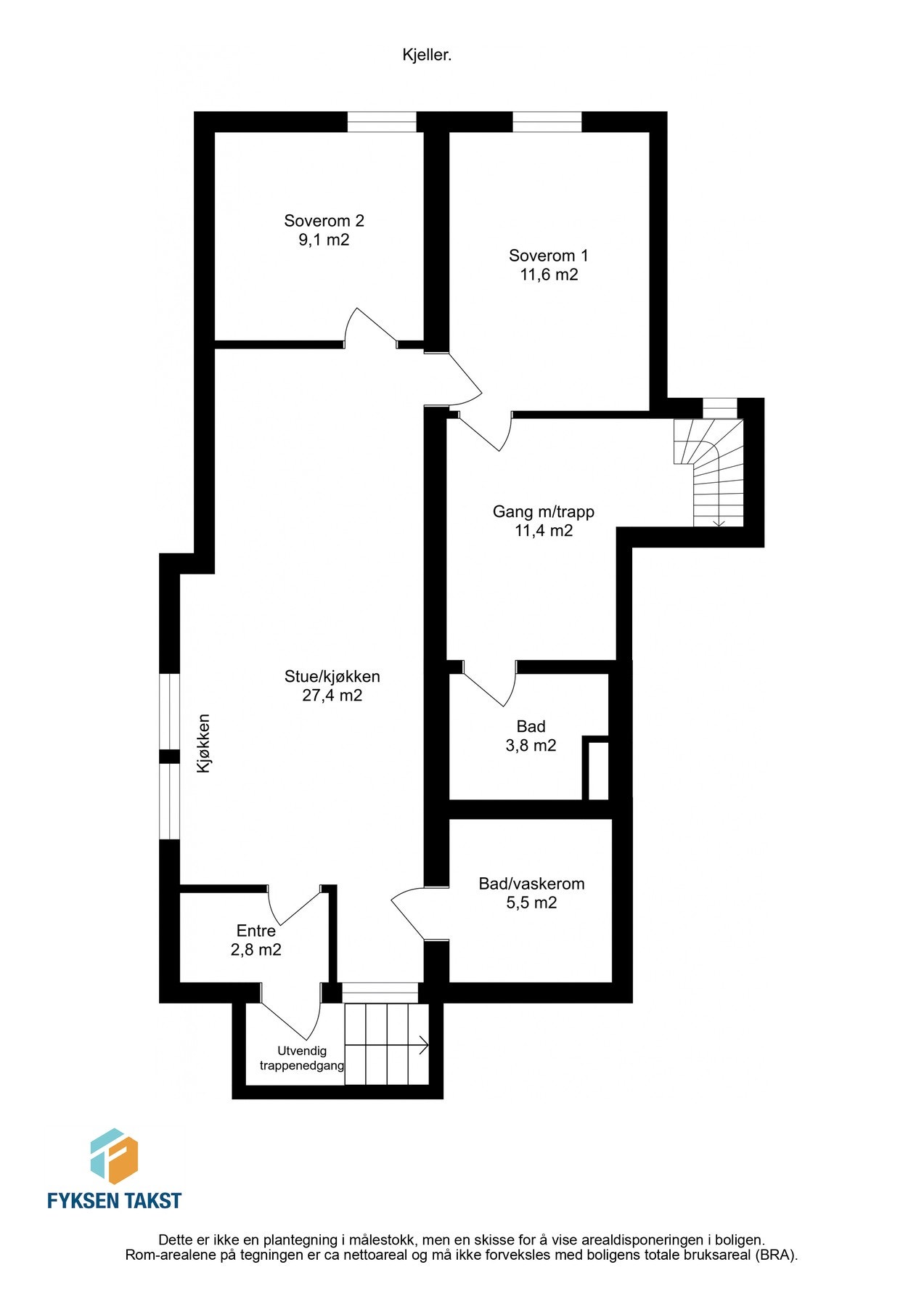 Planskisse kjelleretasjen. Galleribilde