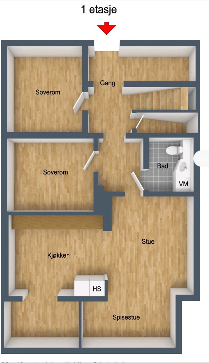 Plantegning 1. etasje Galleribilde