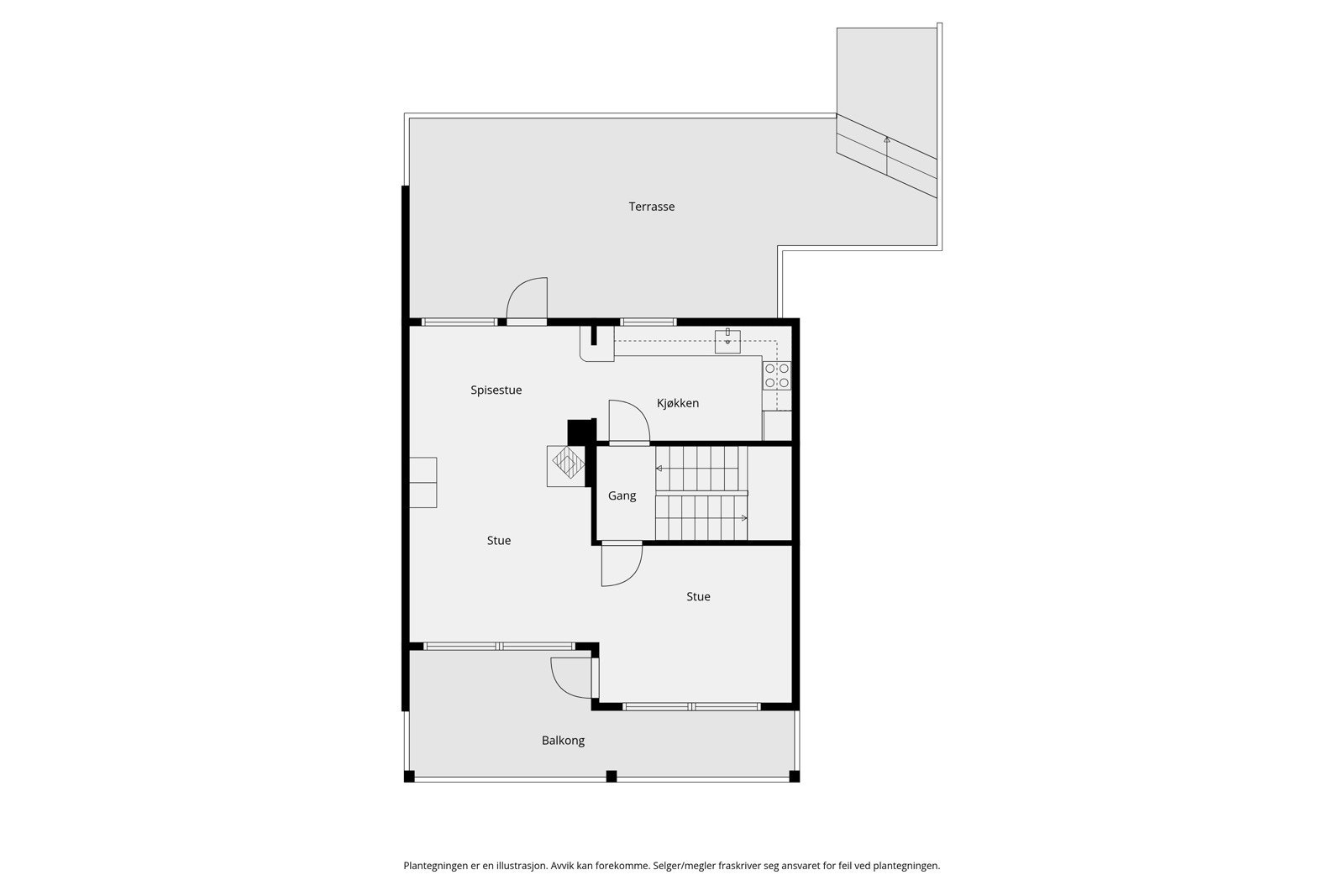Plantegning hovedetasjen. Galleribilde