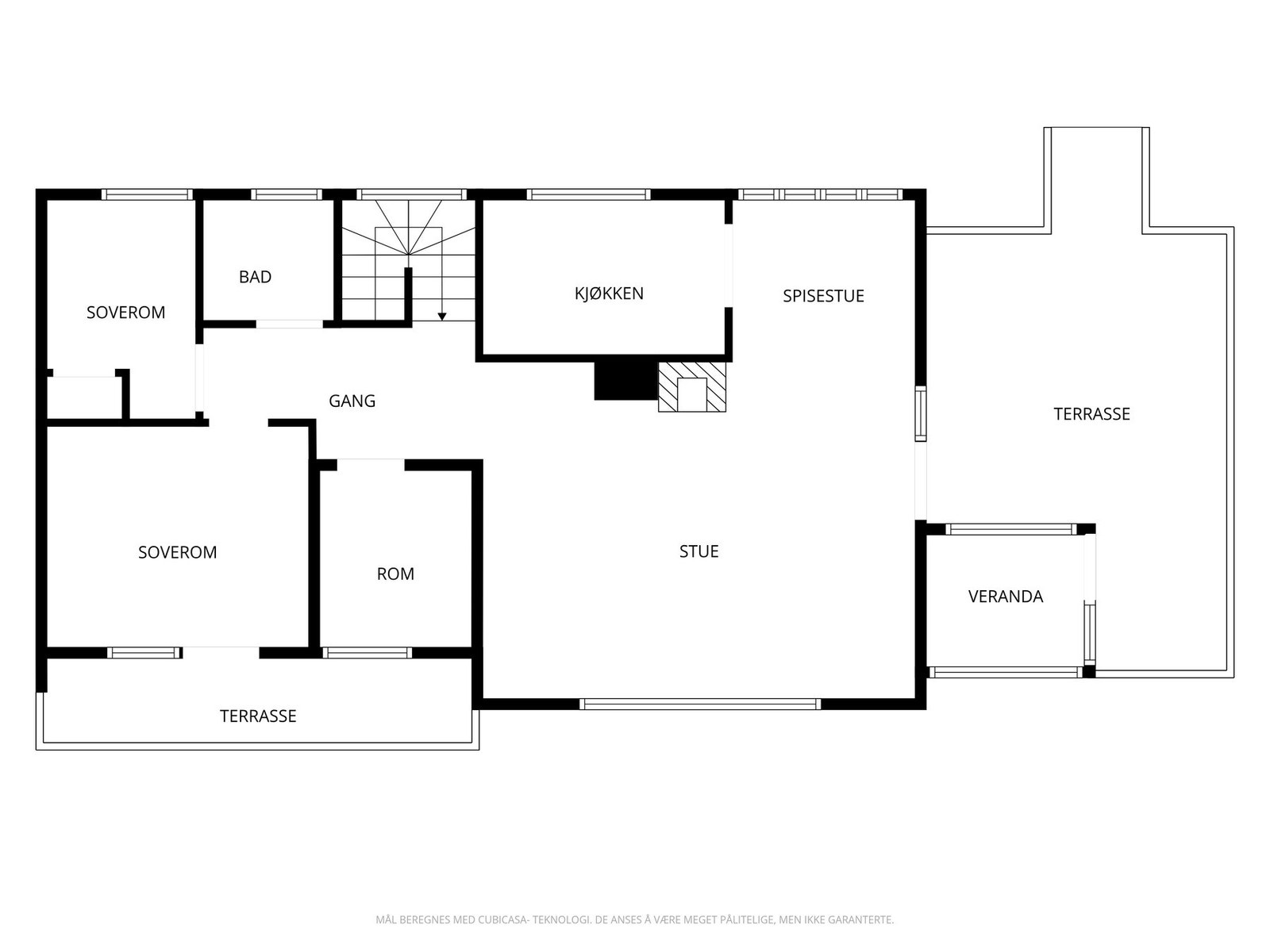 Plantegning - hovedetasje. Galleribilde