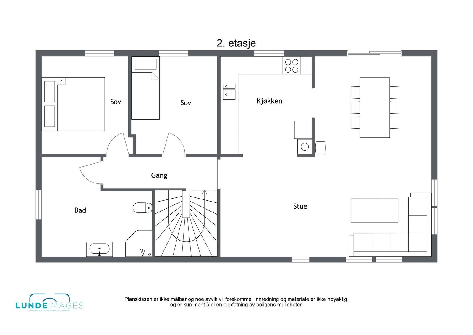 Planskisse 2. etasje - ikke målbar Galleribilde